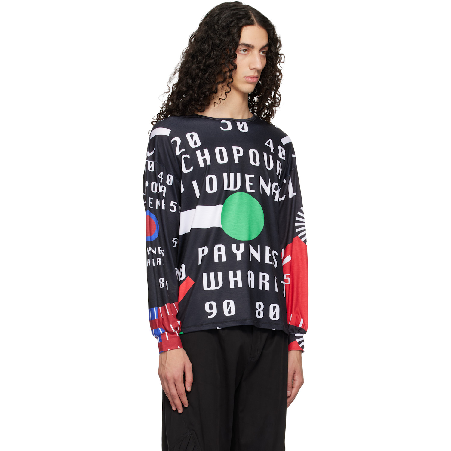  Chopova Lowena Black Cl Speedometer Oversized Jersey T-shirt 