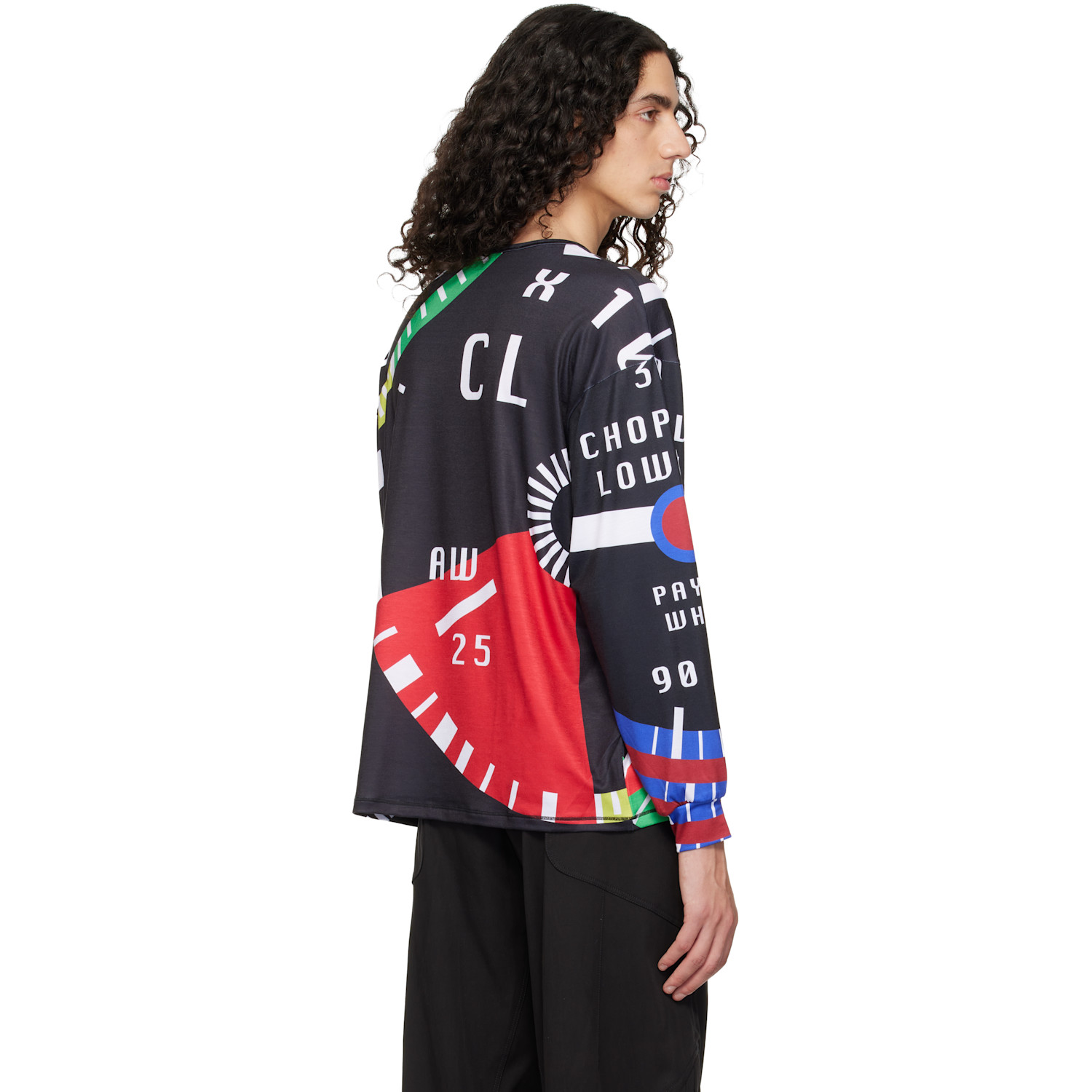  Chopova Lowena Black Cl Speedometer Oversized Jersey T-shirt 