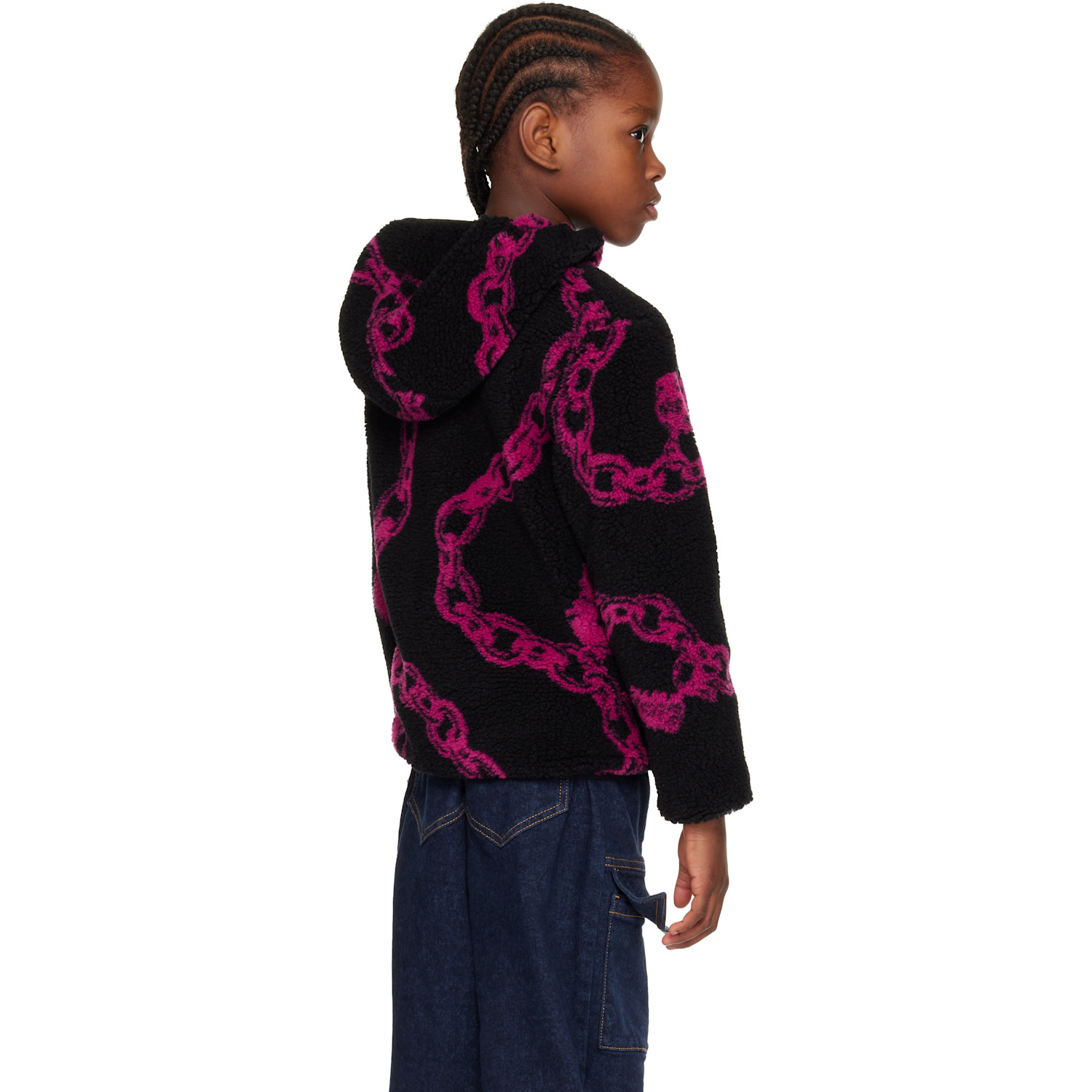  Chopova Lowena Kids Black & Pink Charm Party Fleece Jacket 
