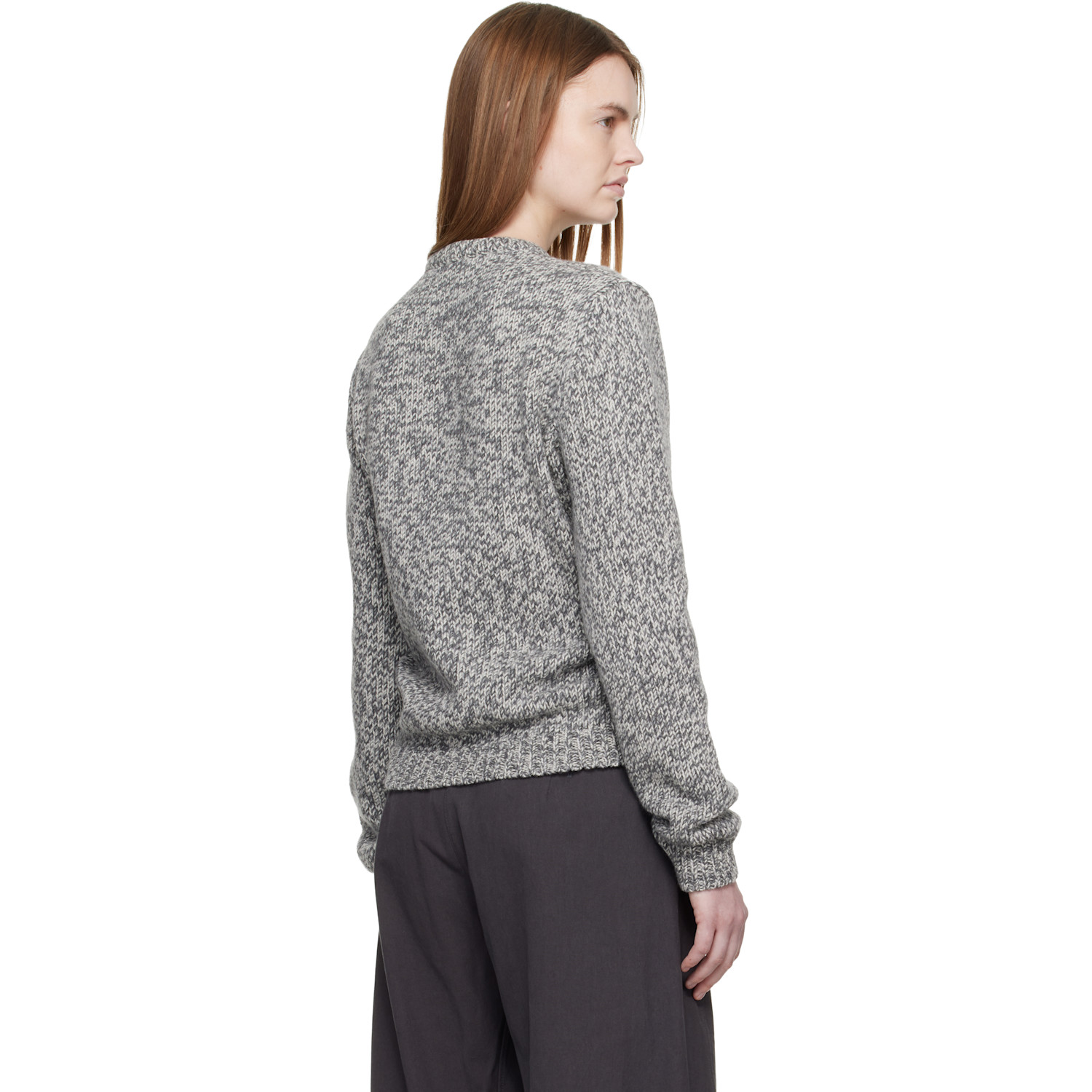  Magda Butrym Gray Classic Marled Cardigan 