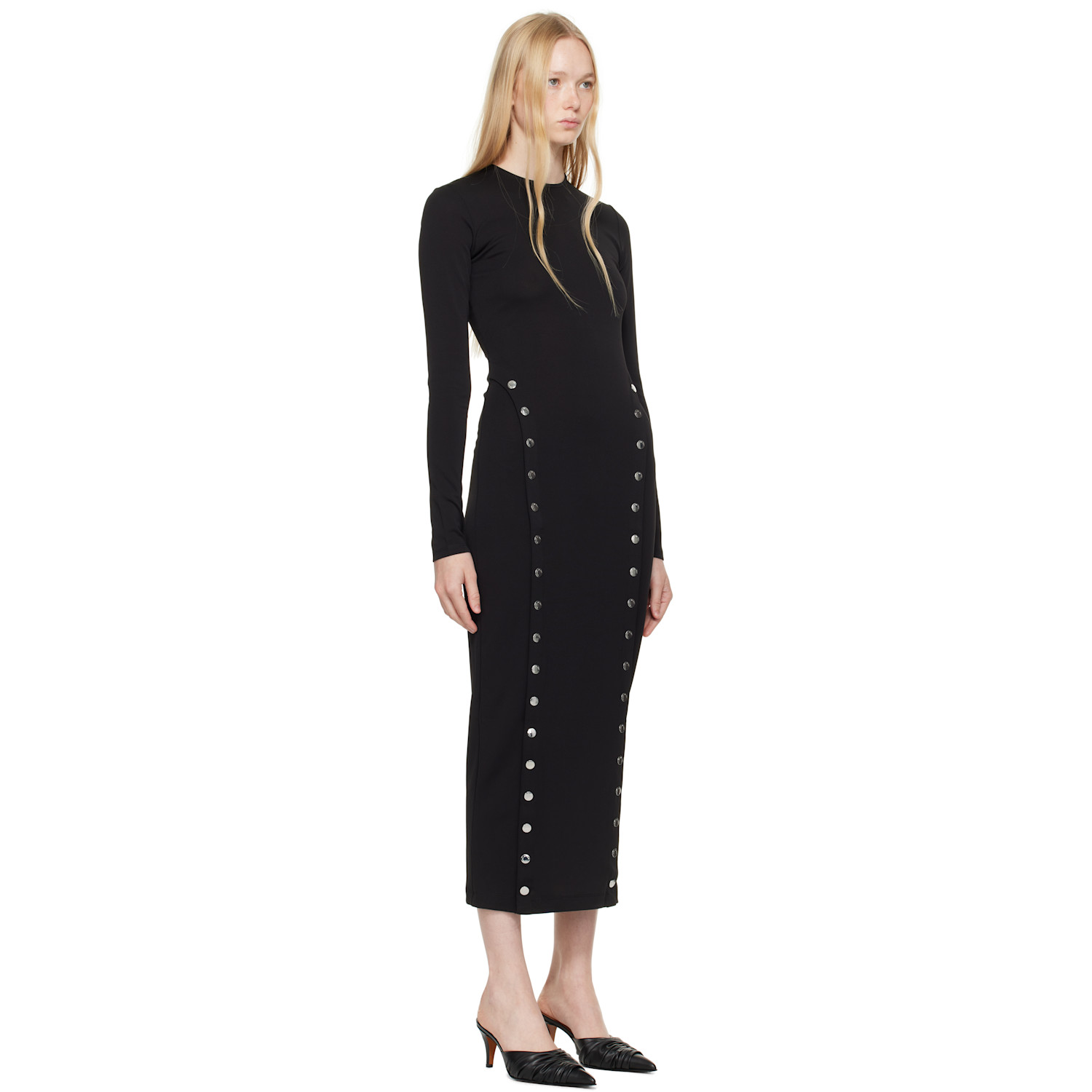  Fleur Du Mal Black Undo Me Midi Dress 