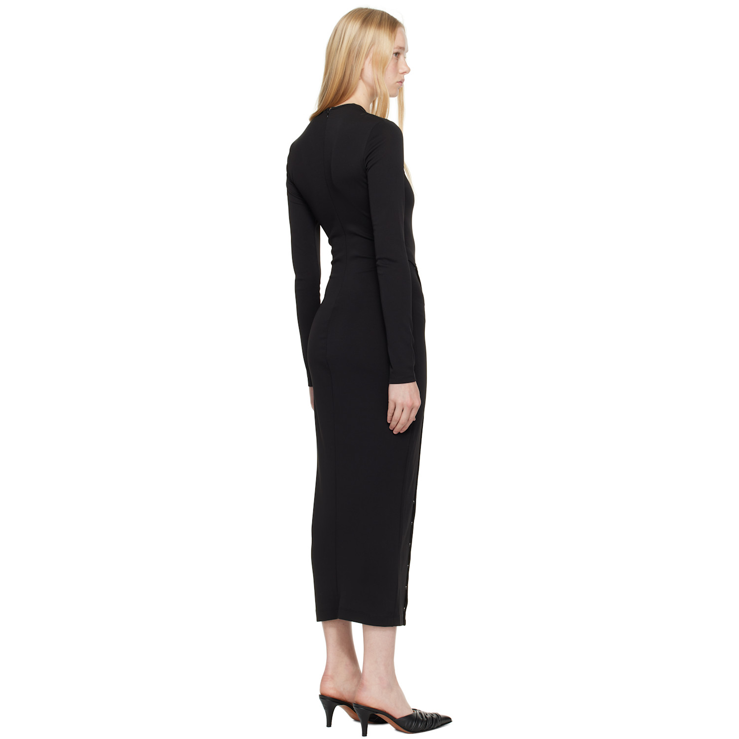  Fleur Du Mal Black Undo Me Midi Dress 
