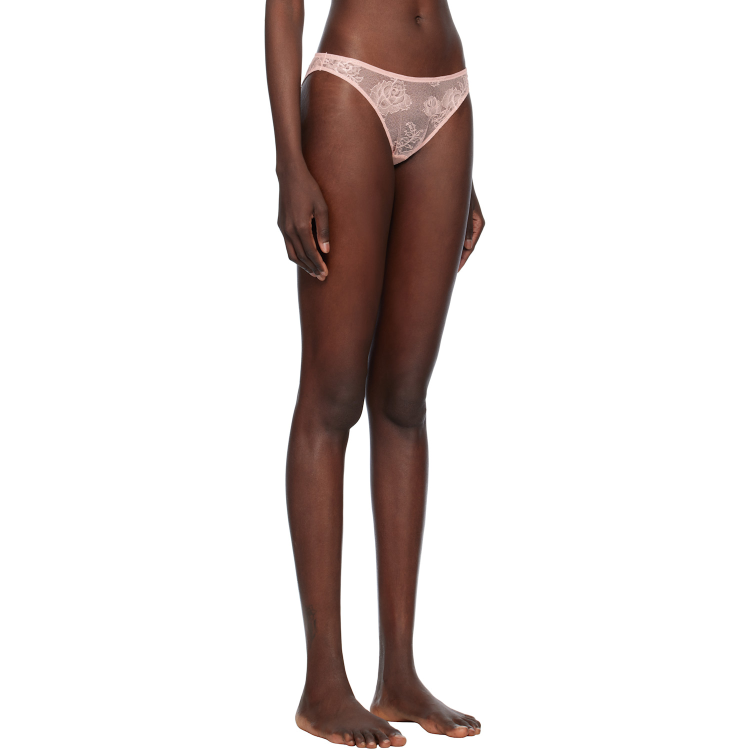  Fleur Du Mal Pink Bouquet Lace Cheeky Briefs 