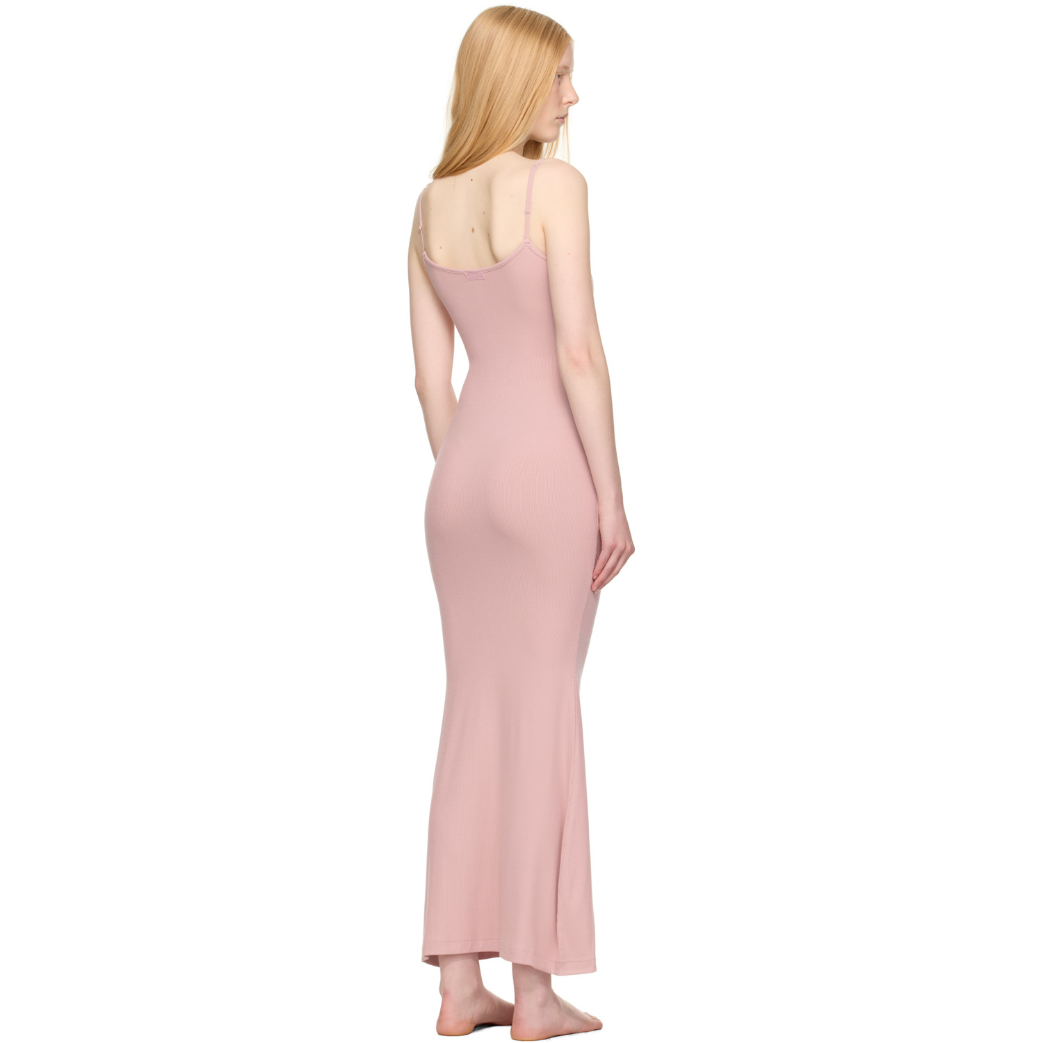  Skims Pink Soft Lounge Long Slip Maxi Dress 