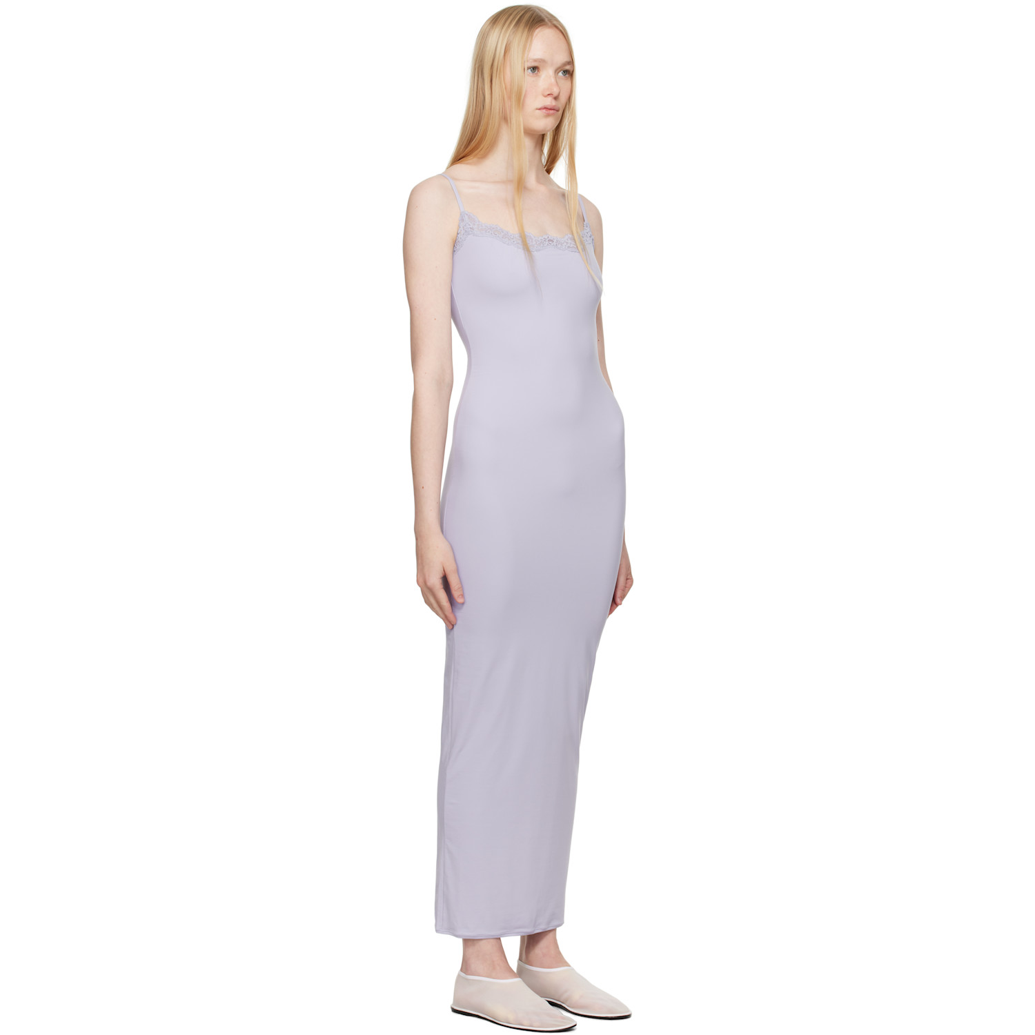  Skims Purple Fits Everybody Lace Long Slip Maxi Dress 