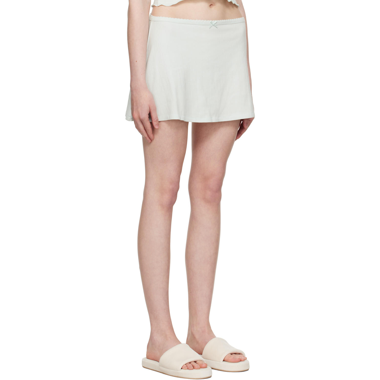  Skims Blue Drop Needle Pointelle Miniskirt 