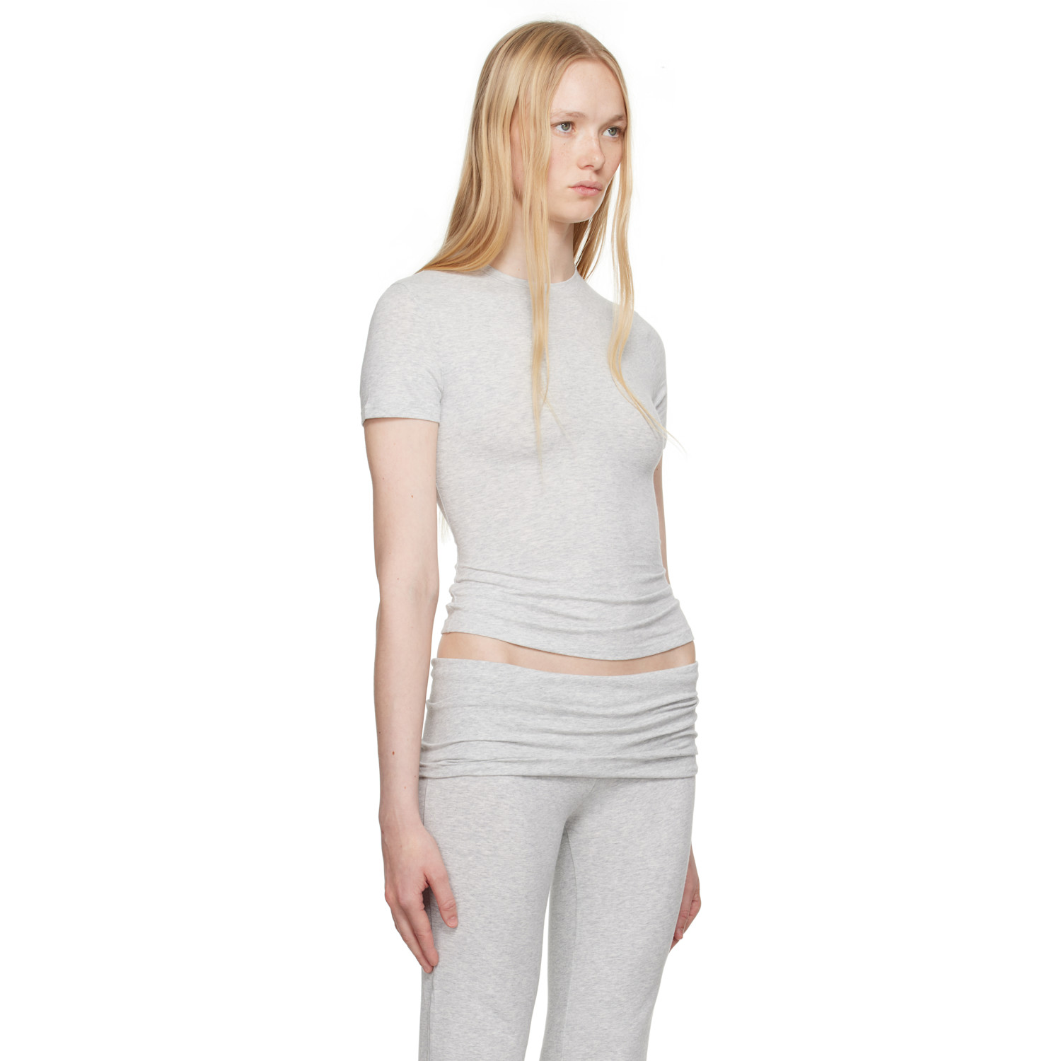  Skims Gray Cotton Jersey T-shirt 