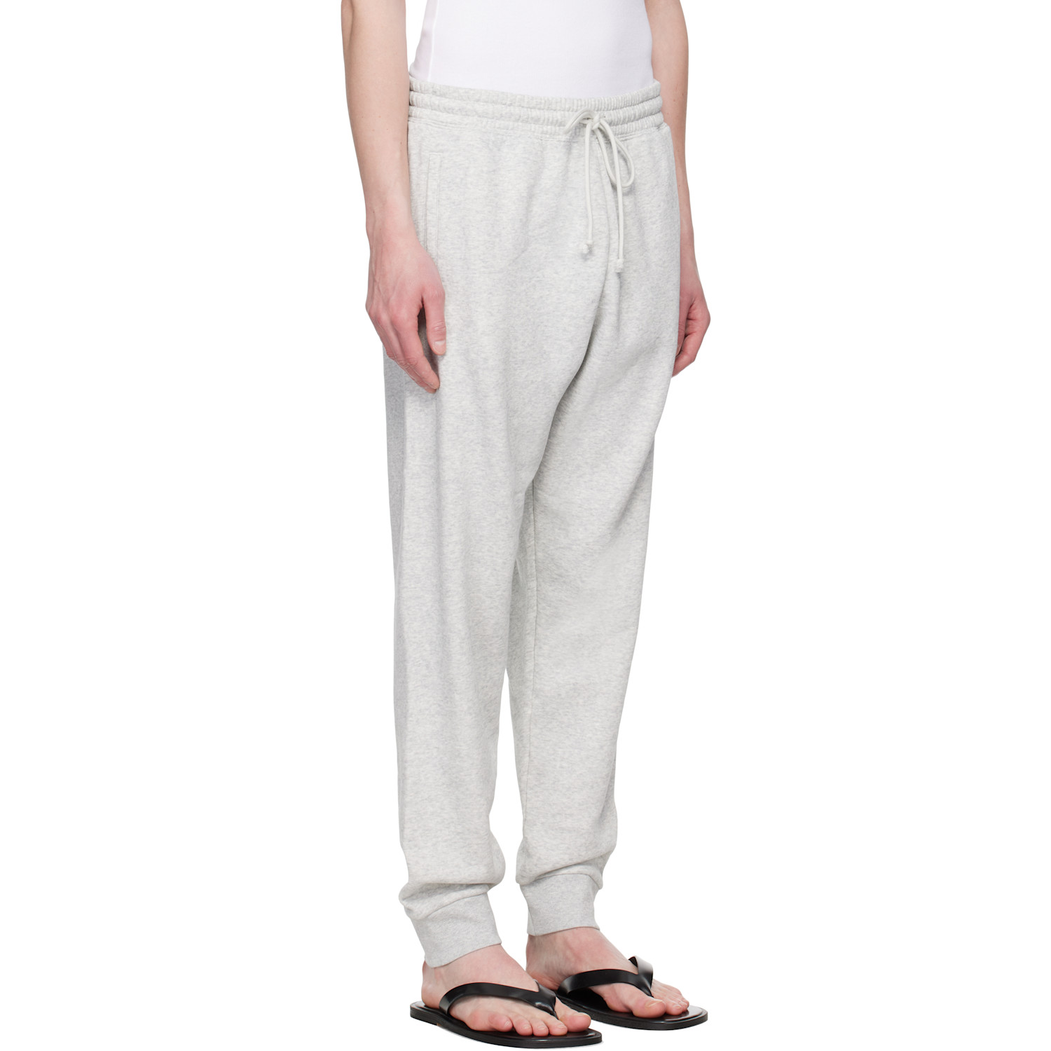  Skims Gray Fleece Lounge Tapered Sweatpants 