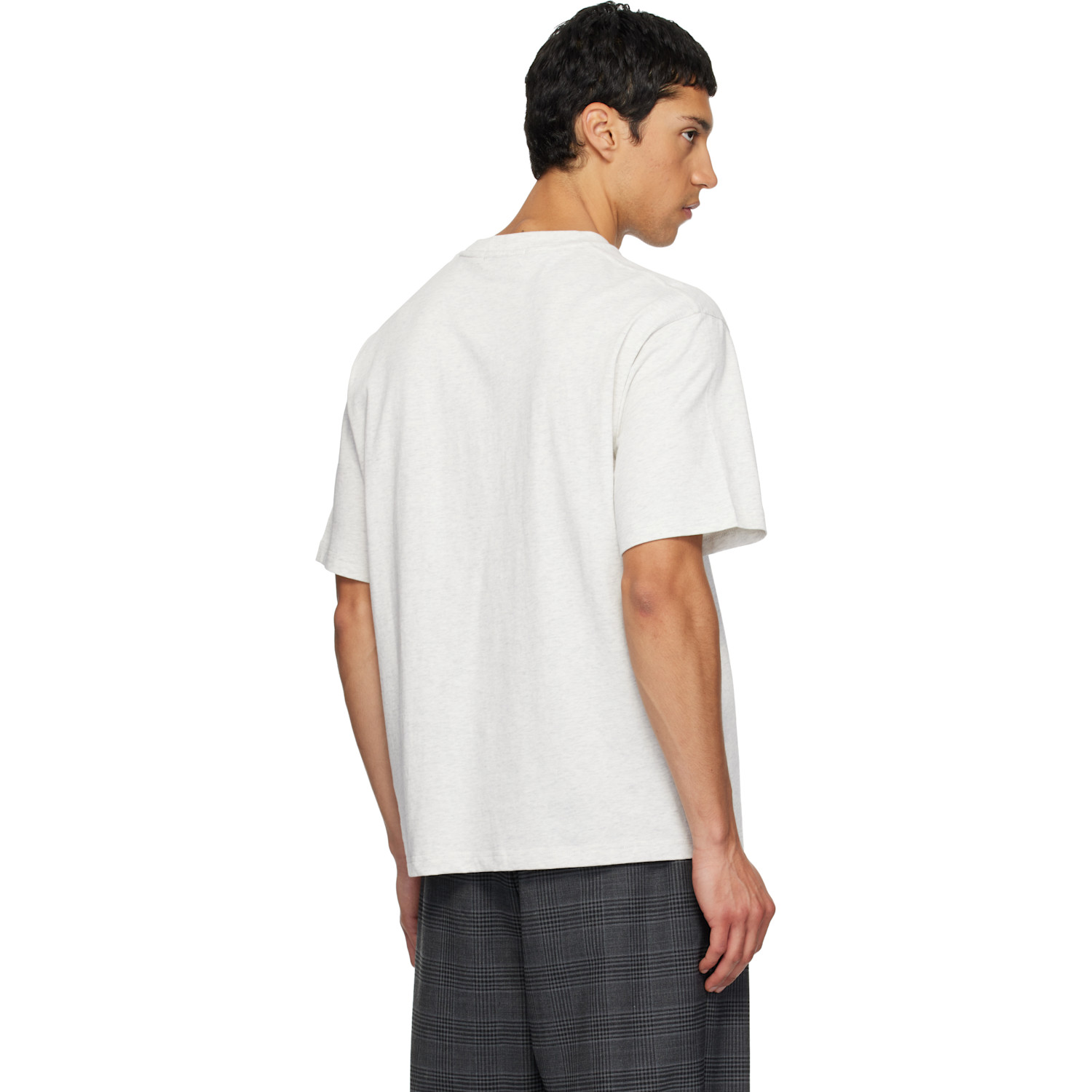  Bape Gray Rhinestone College Relaxed Fit T-shirt 