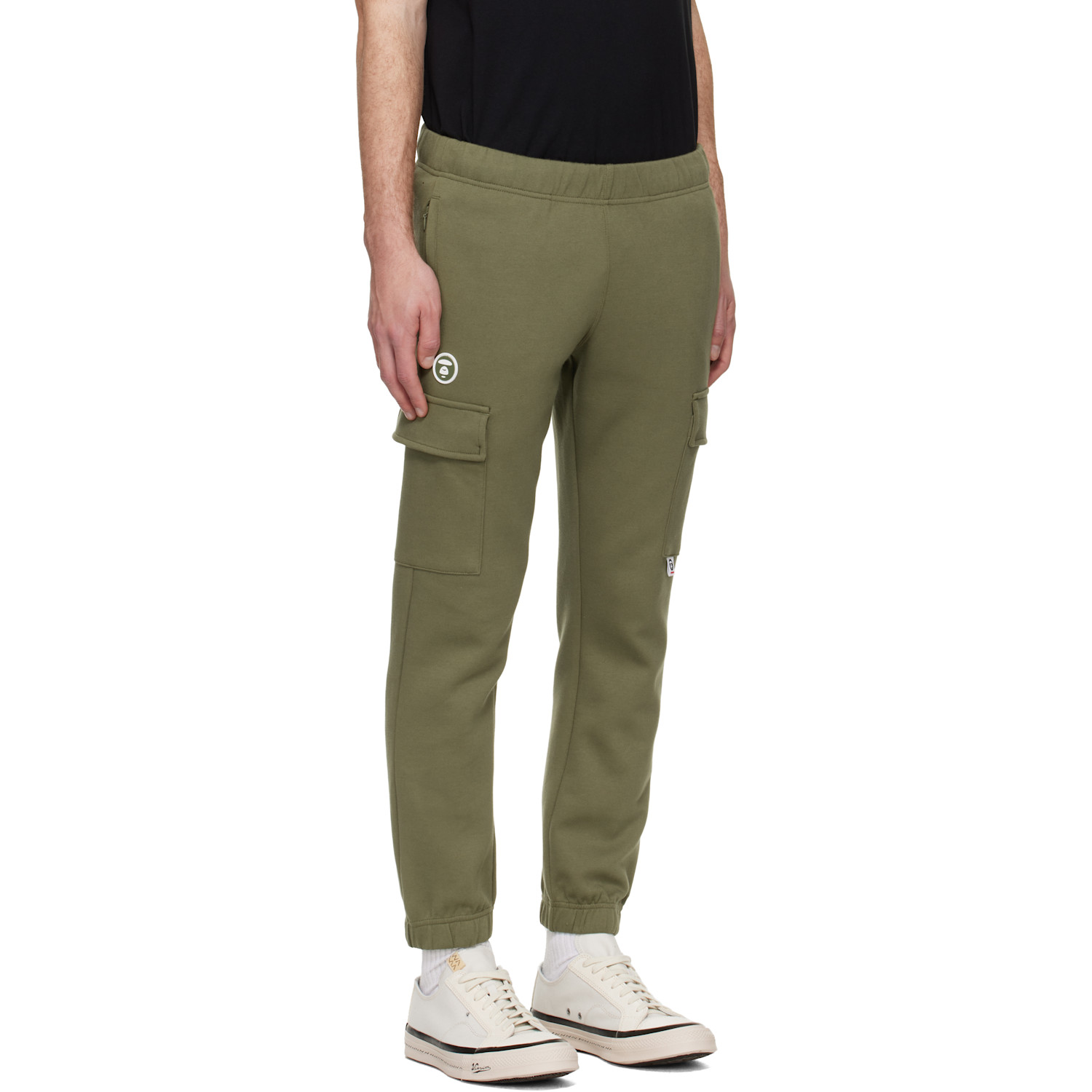  Aape By A Bathing Ape Khaki 'aapenow' Moonface Cargo Sweatpants 