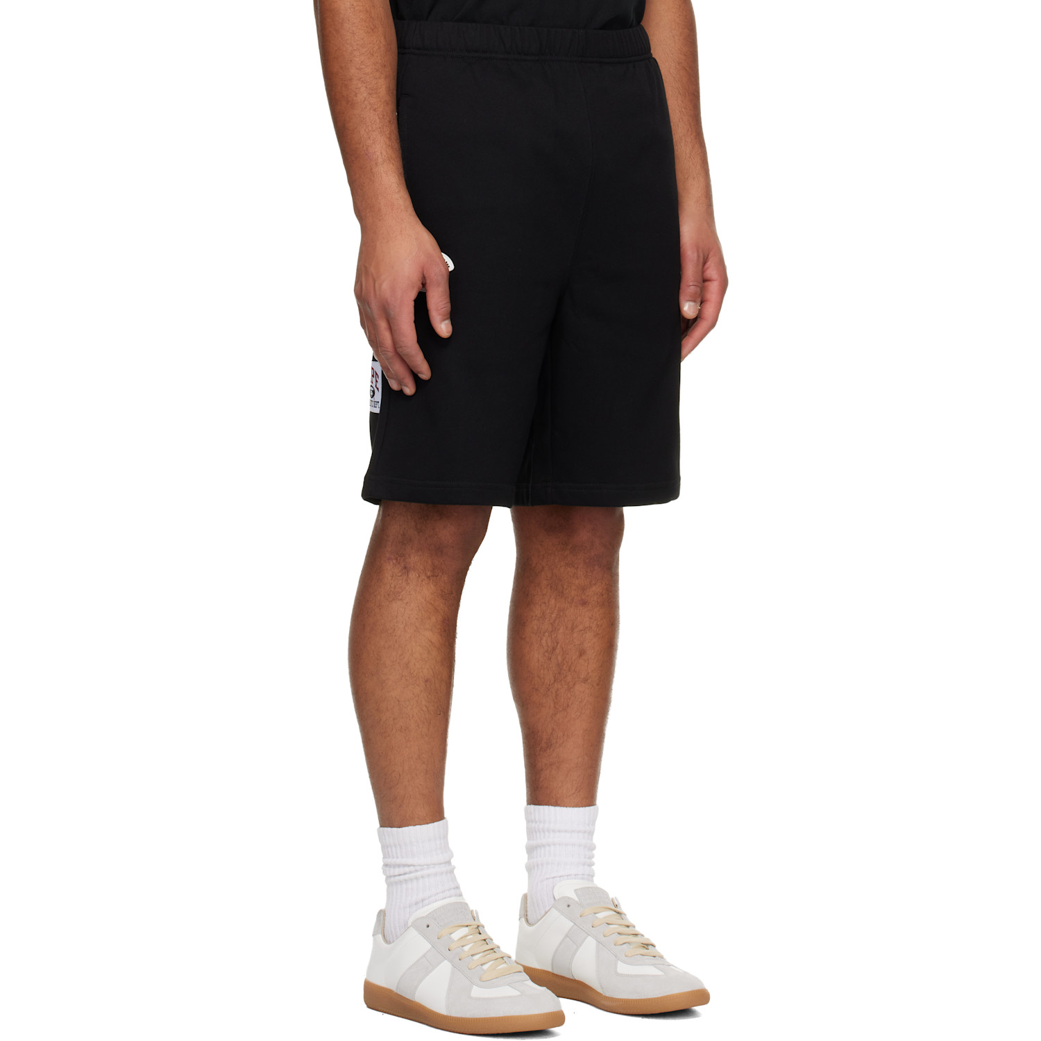  Aape By A Bathing Ape Black 'aapenow' Moonface Logo Sweat Shorts 