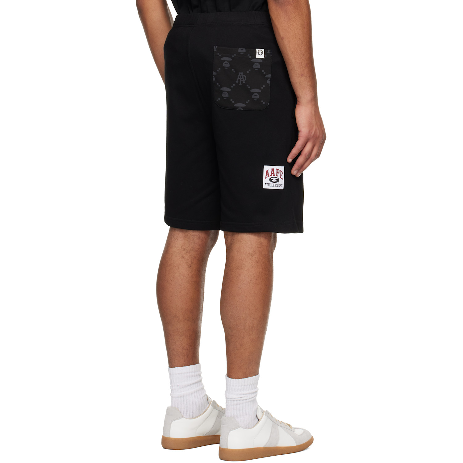  Aape By A Bathing Ape Black 'aapenow' Moonface Logo Sweat Shorts 