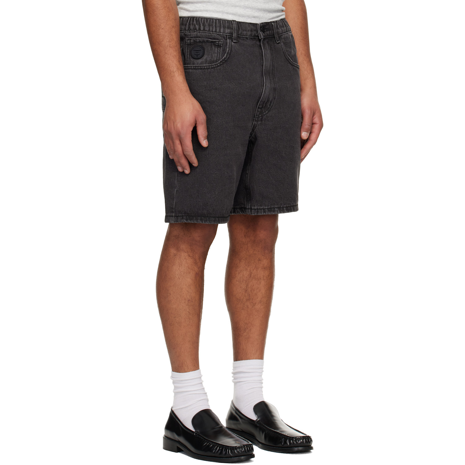 Aape By A Bathing Ape Black 'aapenow' Denim Shorts 