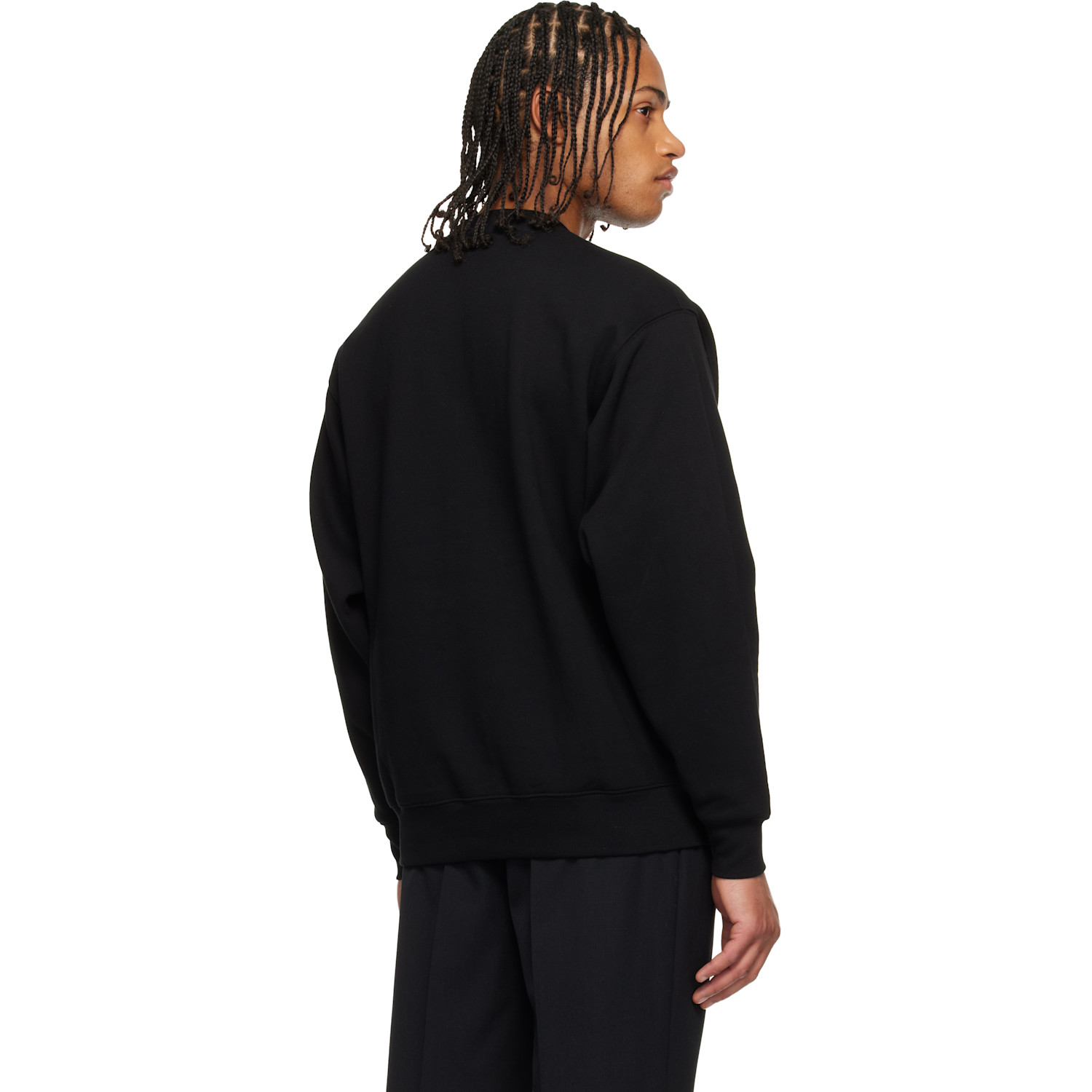  Aape By A Bathing Ape Black 'aapenow' Moonface Crew Neck Sweatshirt 