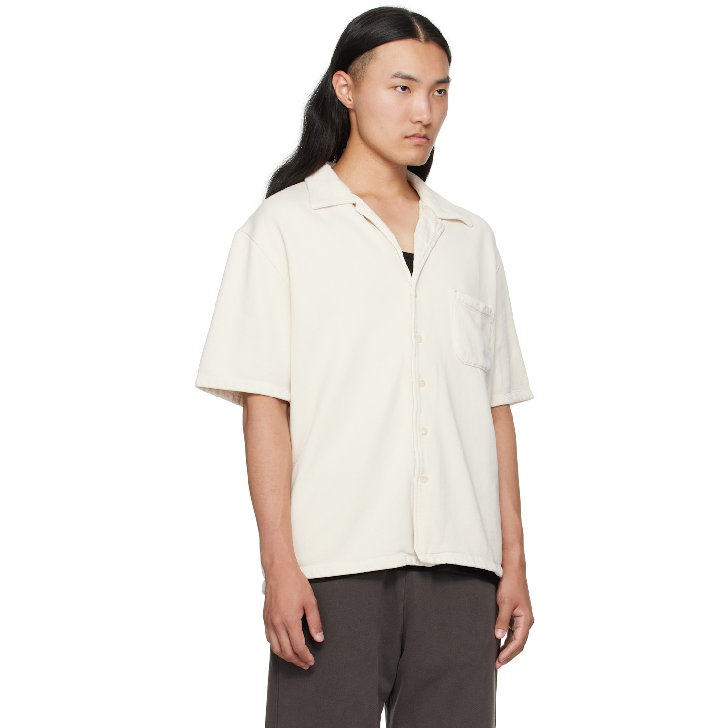  Les Tien Off-white S/s Cuba Shirt 