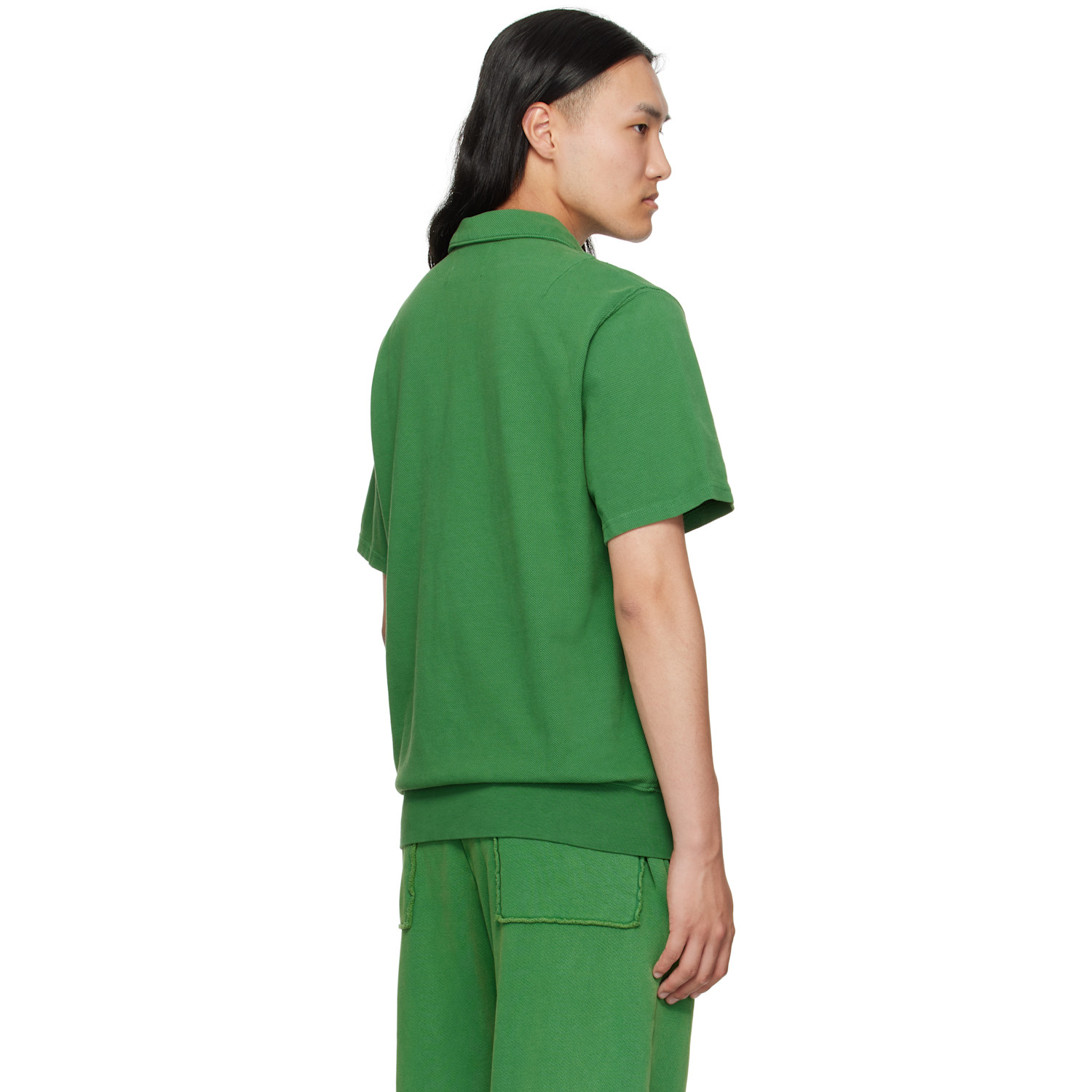  Les Tien Green Piqué S/s Banded Tennis Polo 