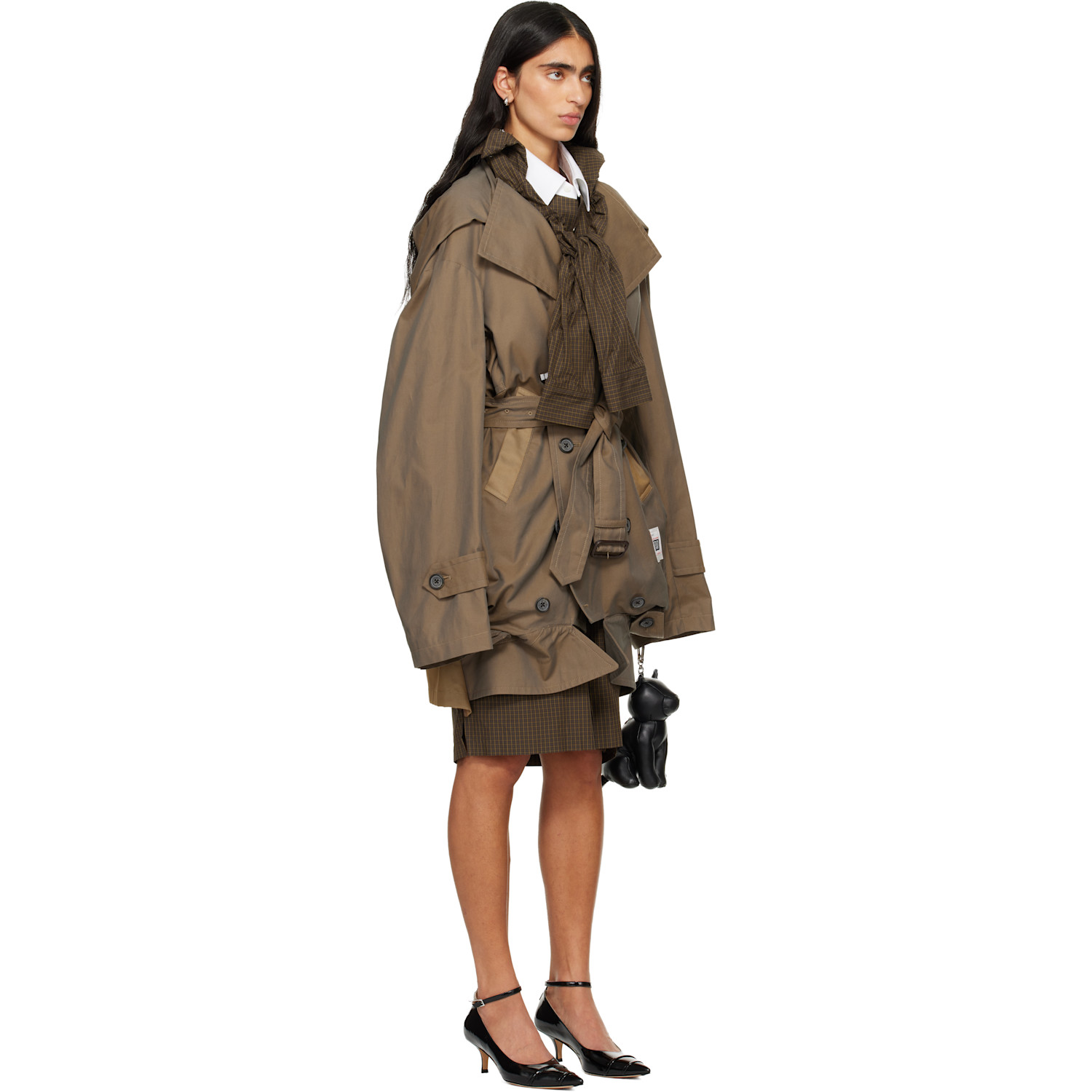  Maison Mihara Yasuhiro Brown Reversed Front Trench Coat 