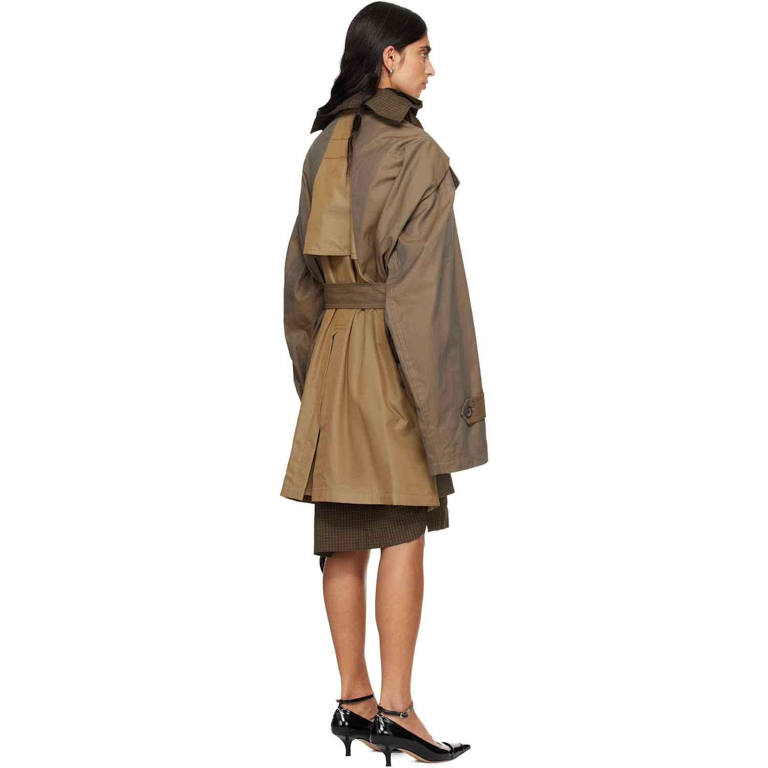  Maison Mihara Yasuhiro Brown Reversed Front Trench Coat 