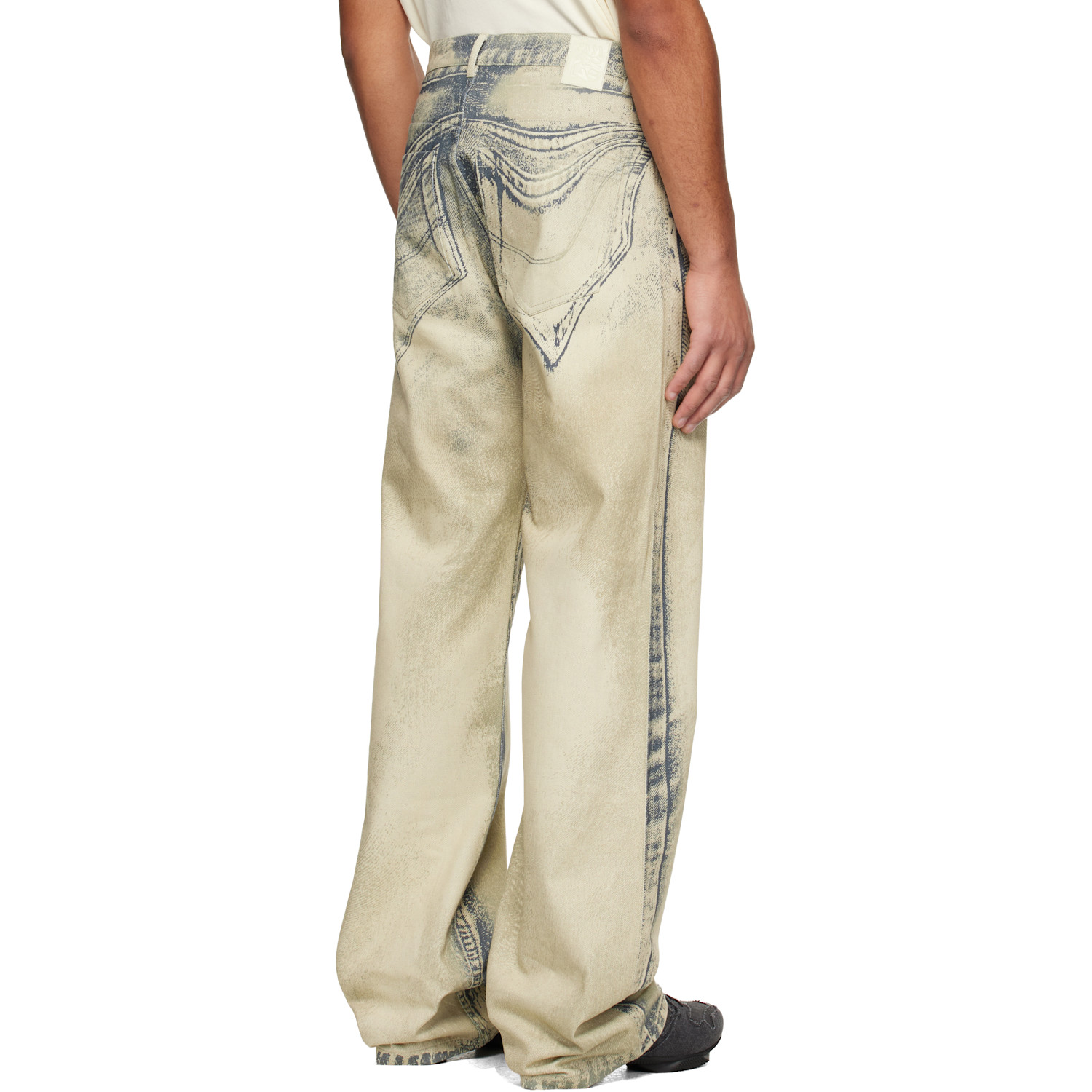  Camperlab Beige Distorted Print Jeans 