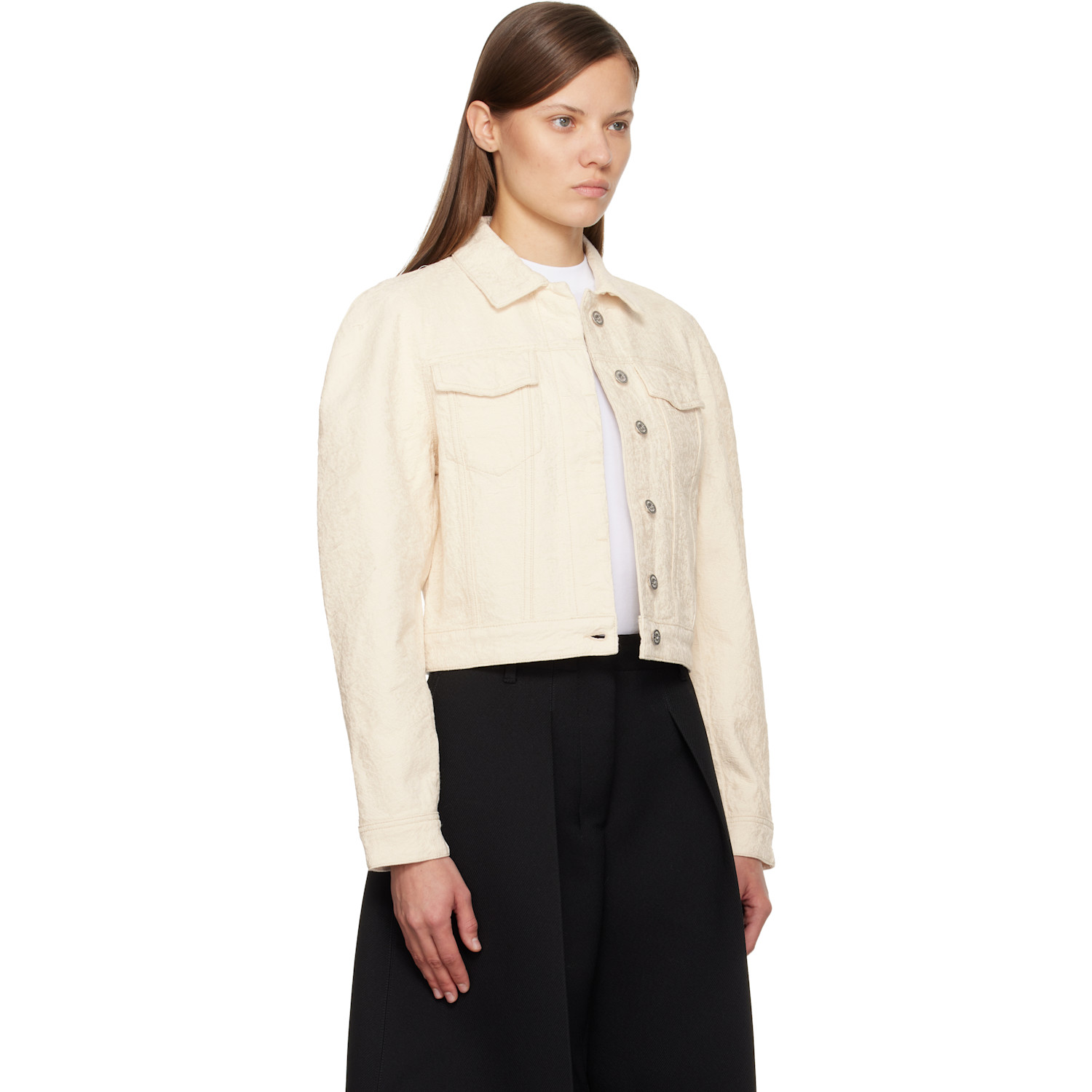  Jacquemus Off-white 'the Ovalo De-nîmes' Denim Jacket 