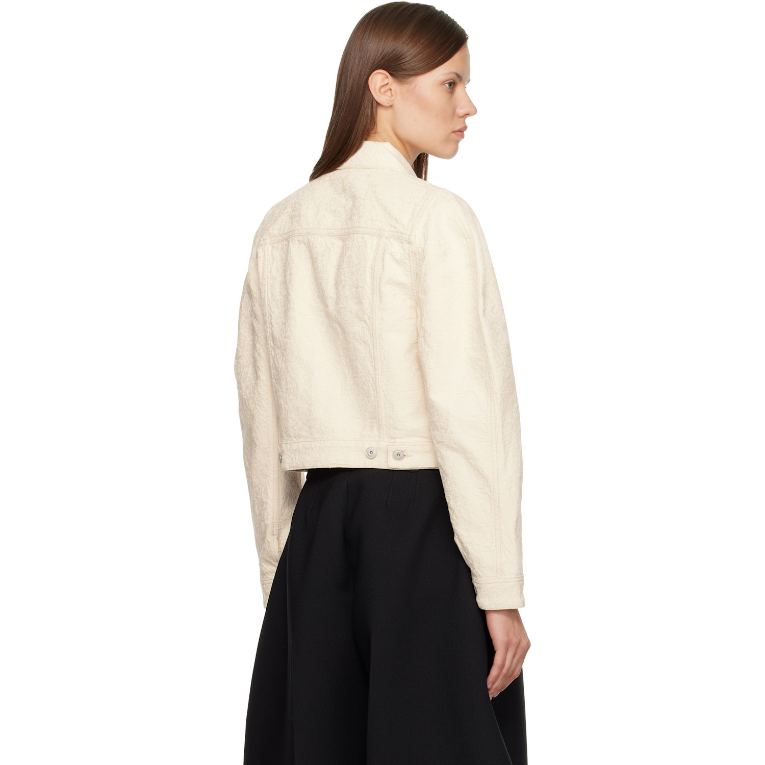  Jacquemus Off-white 'the Ovalo De-nîmes' Denim Jacket 