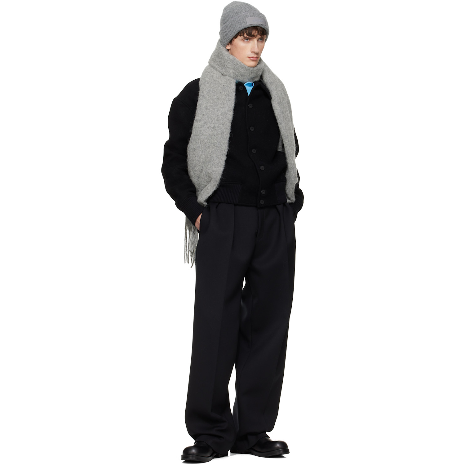  Jacquemus Gray 'the Carro' Scarf 
