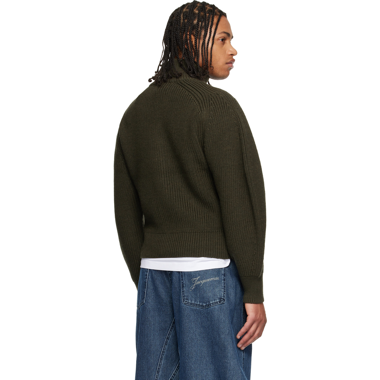  Jacquemus Green 'le Cardigan Zippe Merino' Track Jacket 