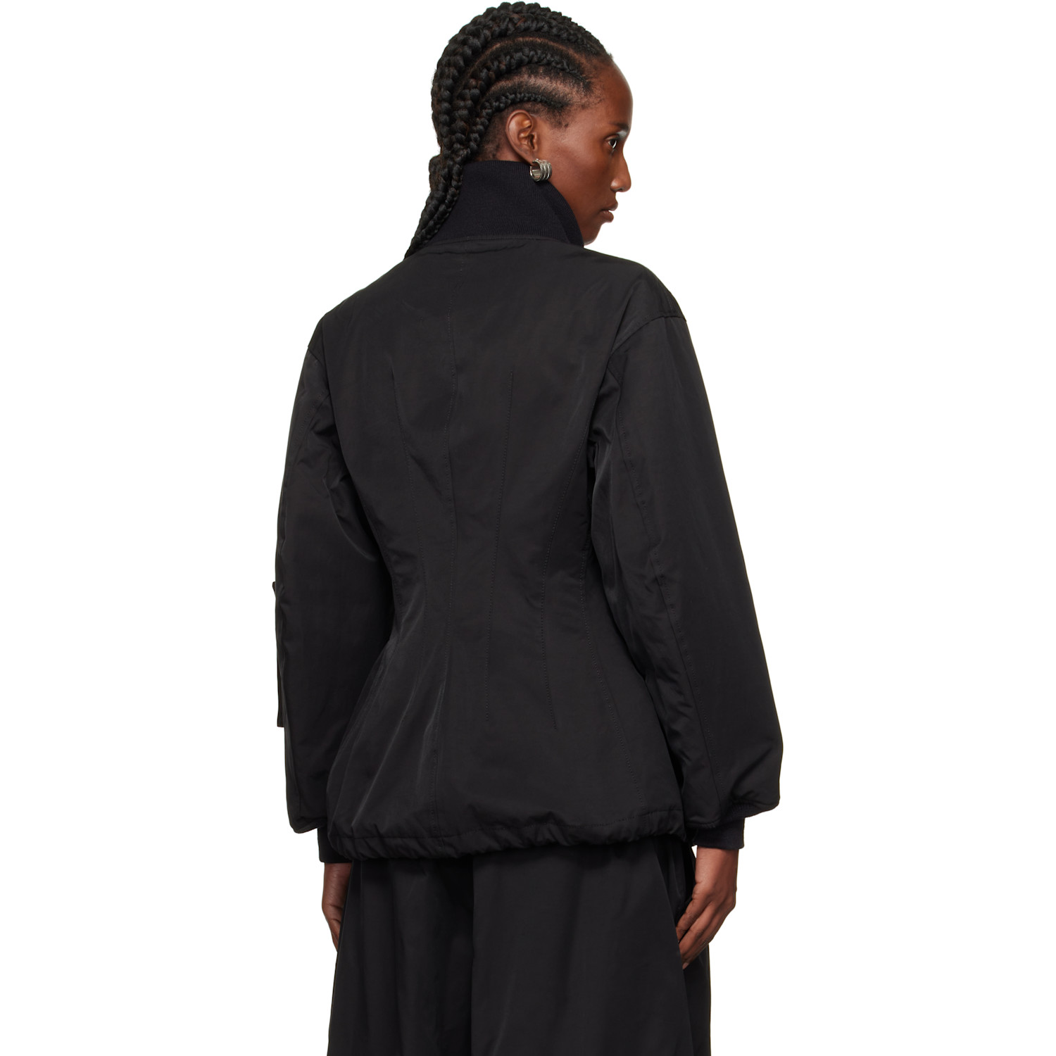  Yohji Yamamoto Black Twill Darts Bomber Jacket 