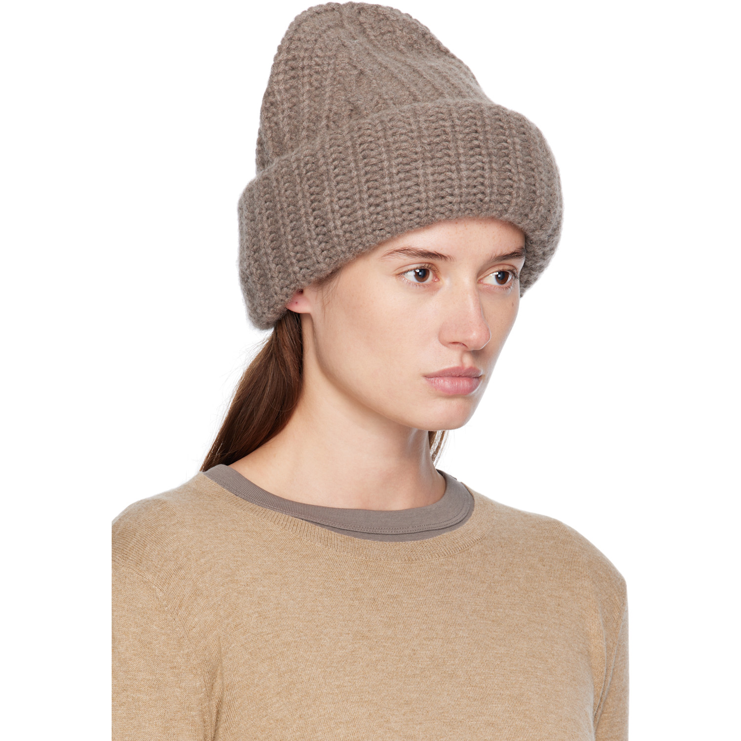  Lisa Yang Taupe 'the Beatris' Beanie 