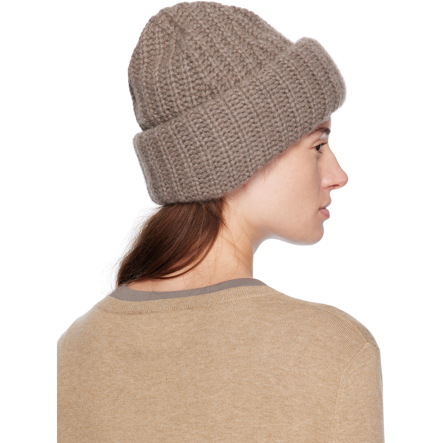  Lisa Yang Taupe 'the Beatris' Beanie 