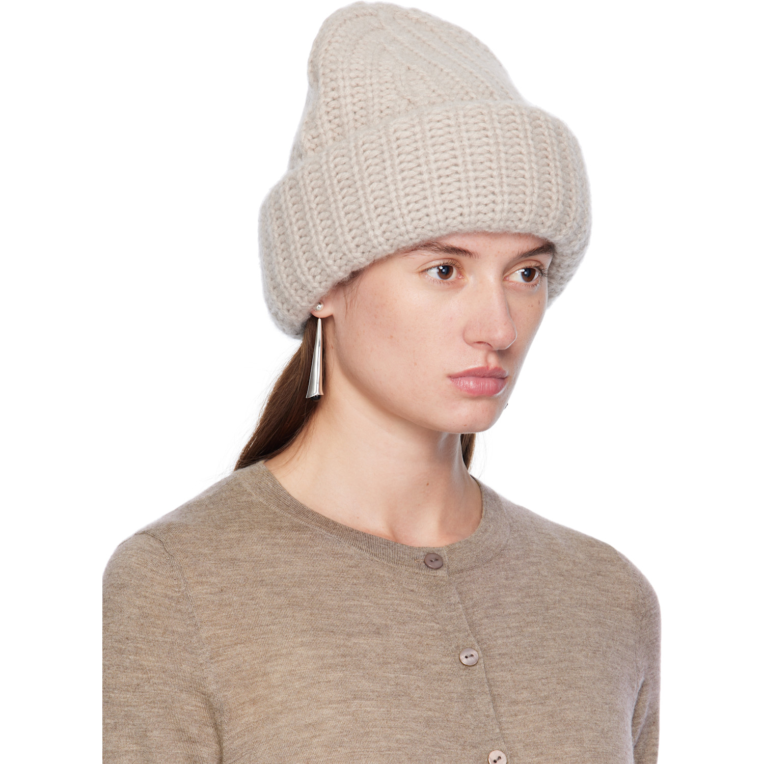  Lisa Yang Beige 'the Beatris' Beanie 