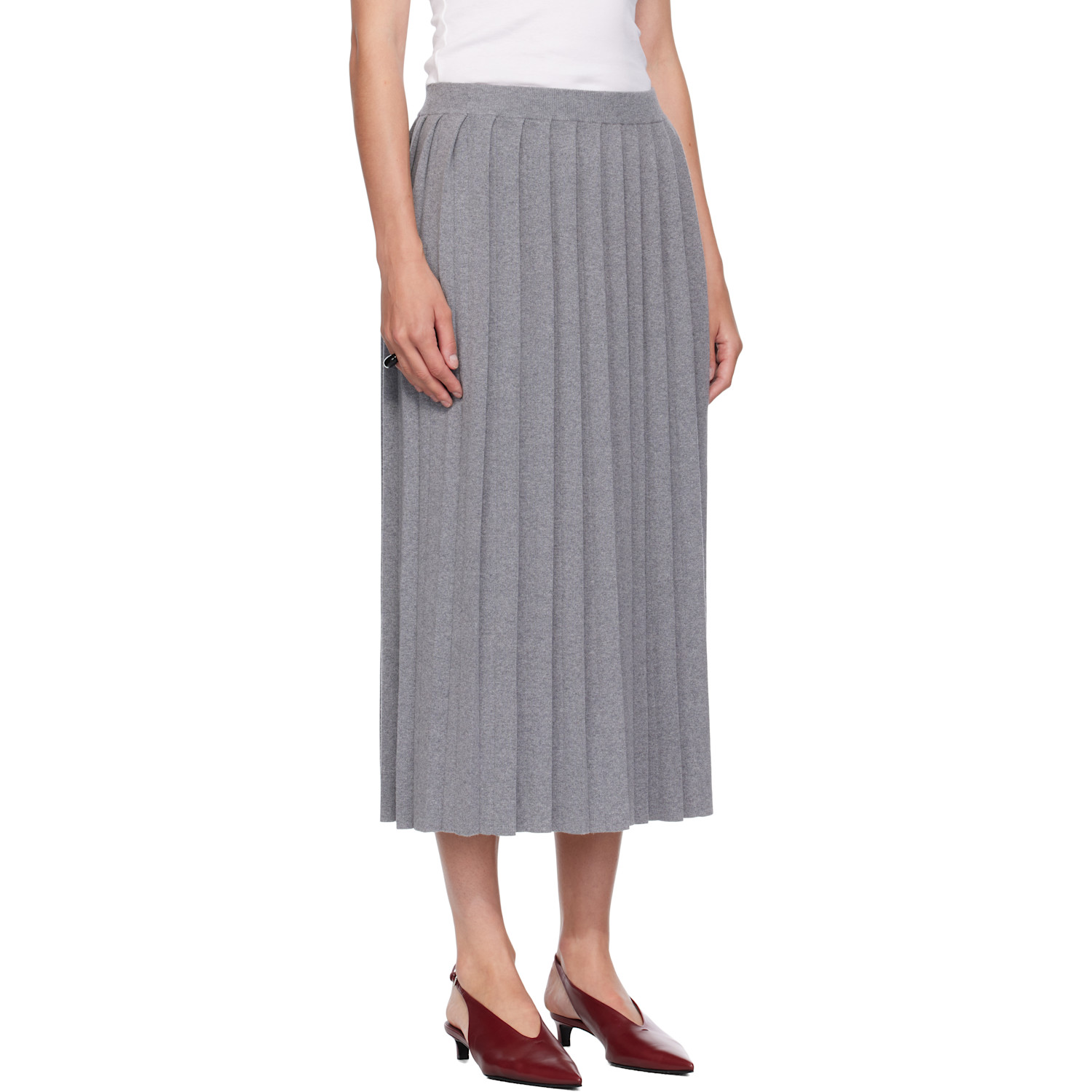  Lisa Yang Gray Minda Midi Skirt 