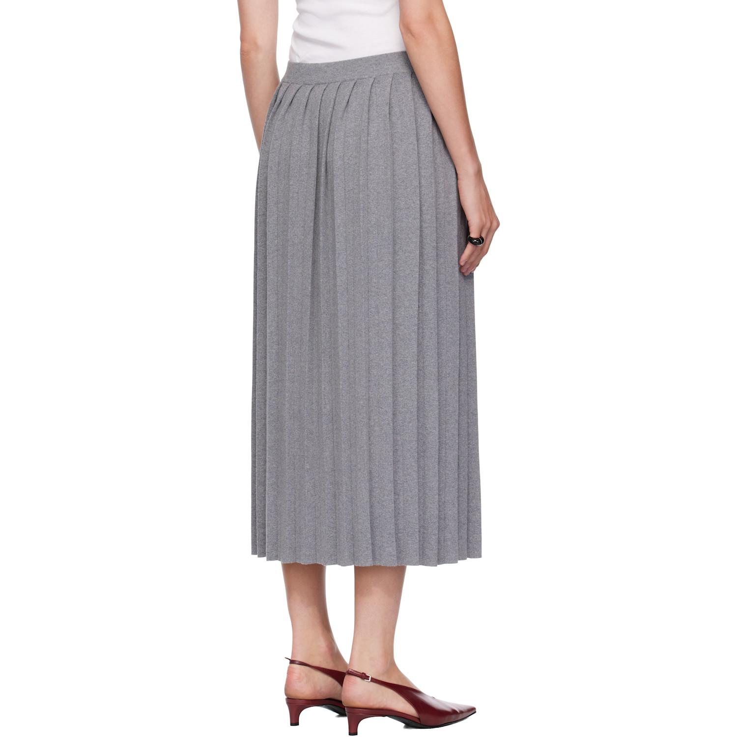  Lisa Yang Gray Minda Midi Skirt 