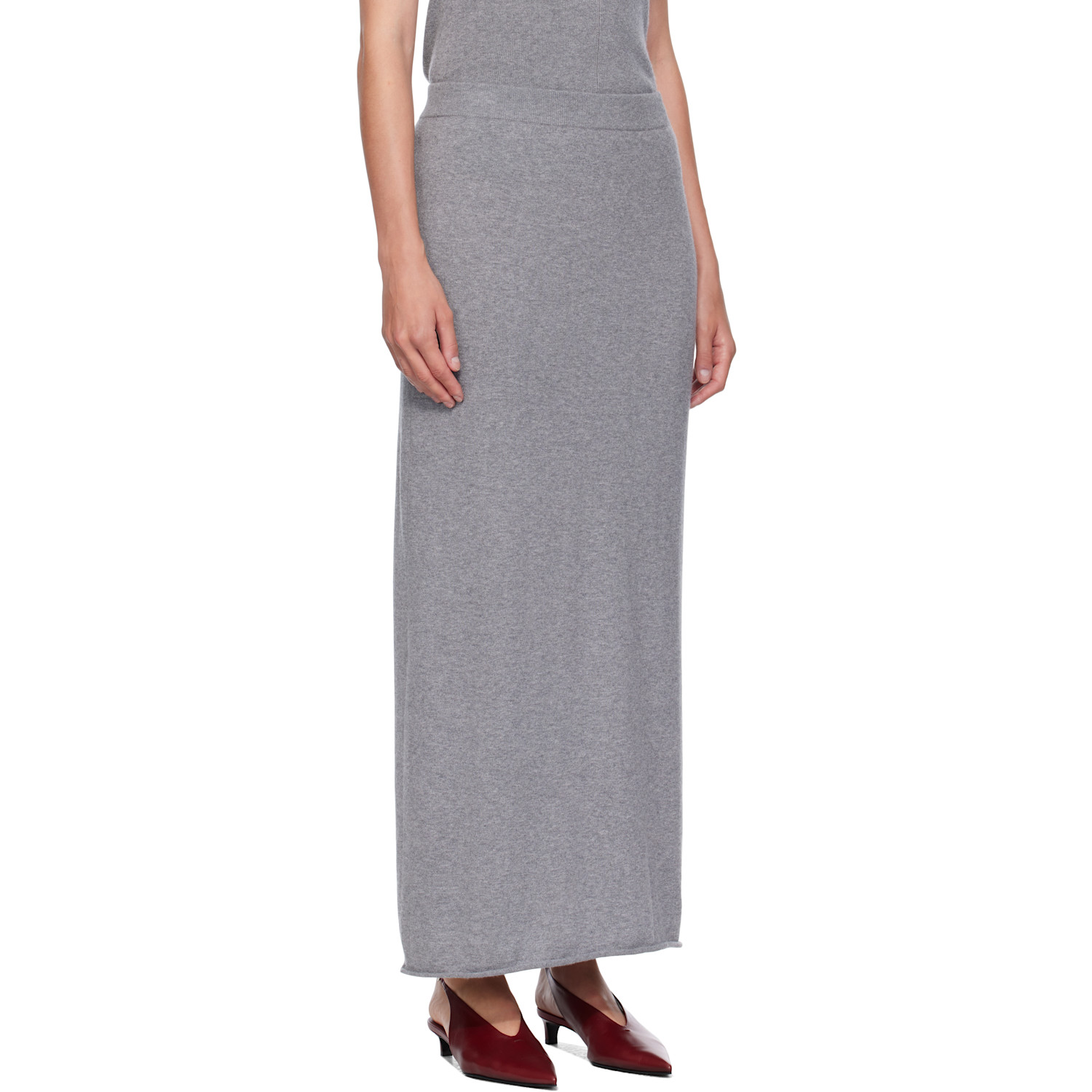  Lisa Yang Gray Charlotta Midi Skirt 