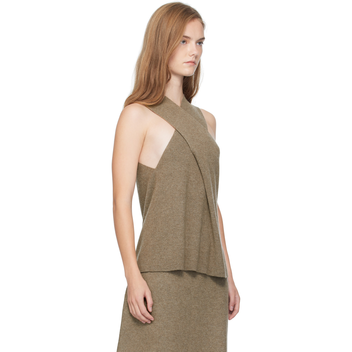  Lisa Yang Taupe 'the Lyra' Top 