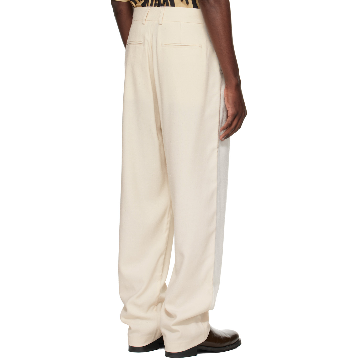  Commas Off-white Textured Tailored Trousers 