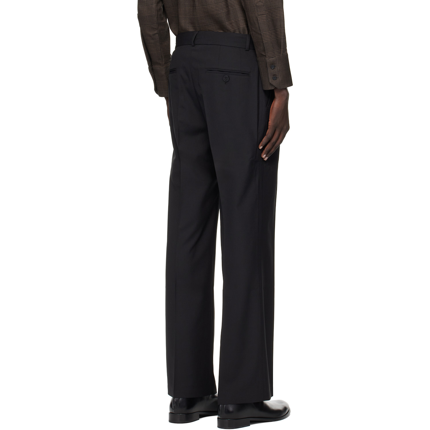  Ernest W. Baker Black Pleated Straight Fit Trousers 