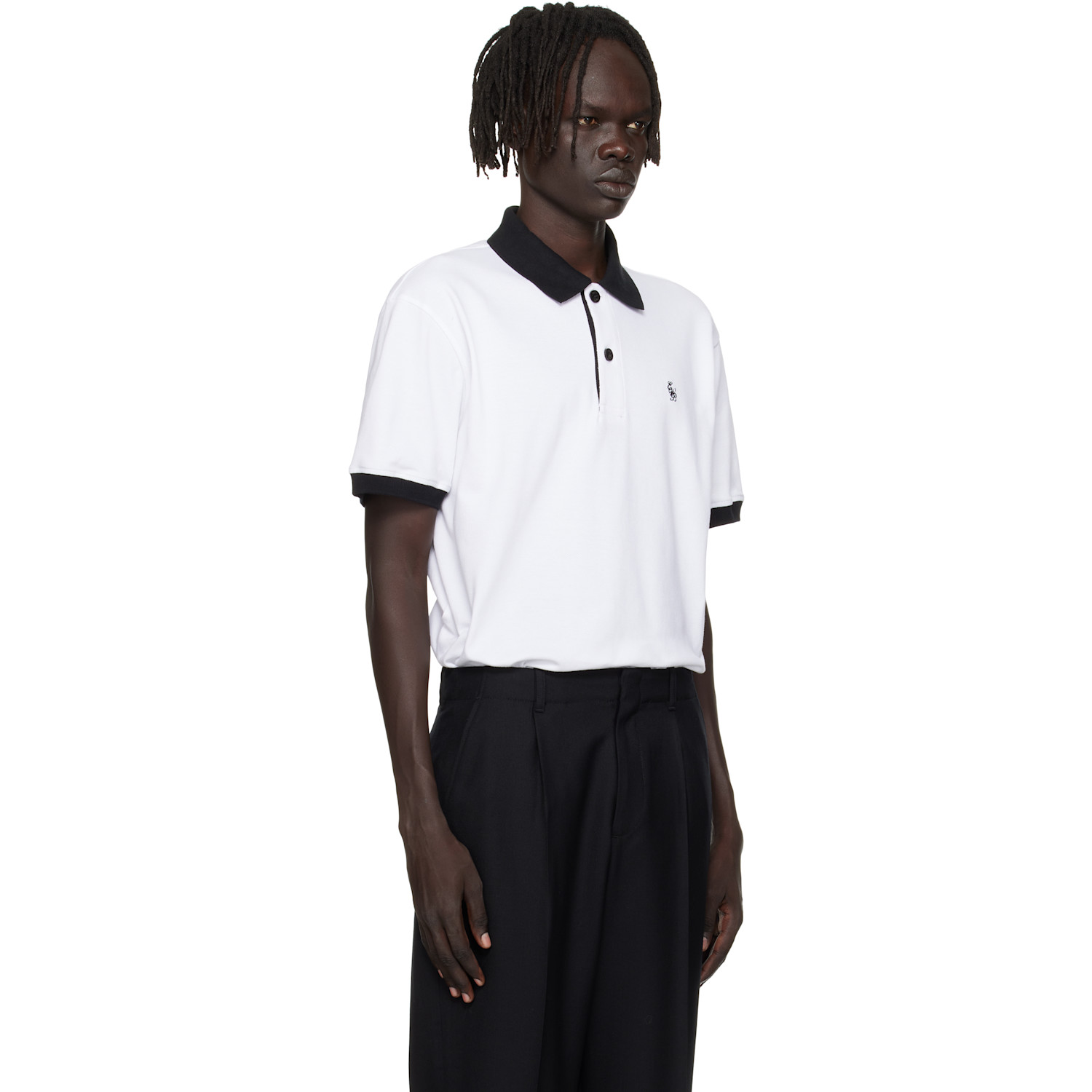  Ernest W. Baker White 'ewb' Embroidered Polo 
