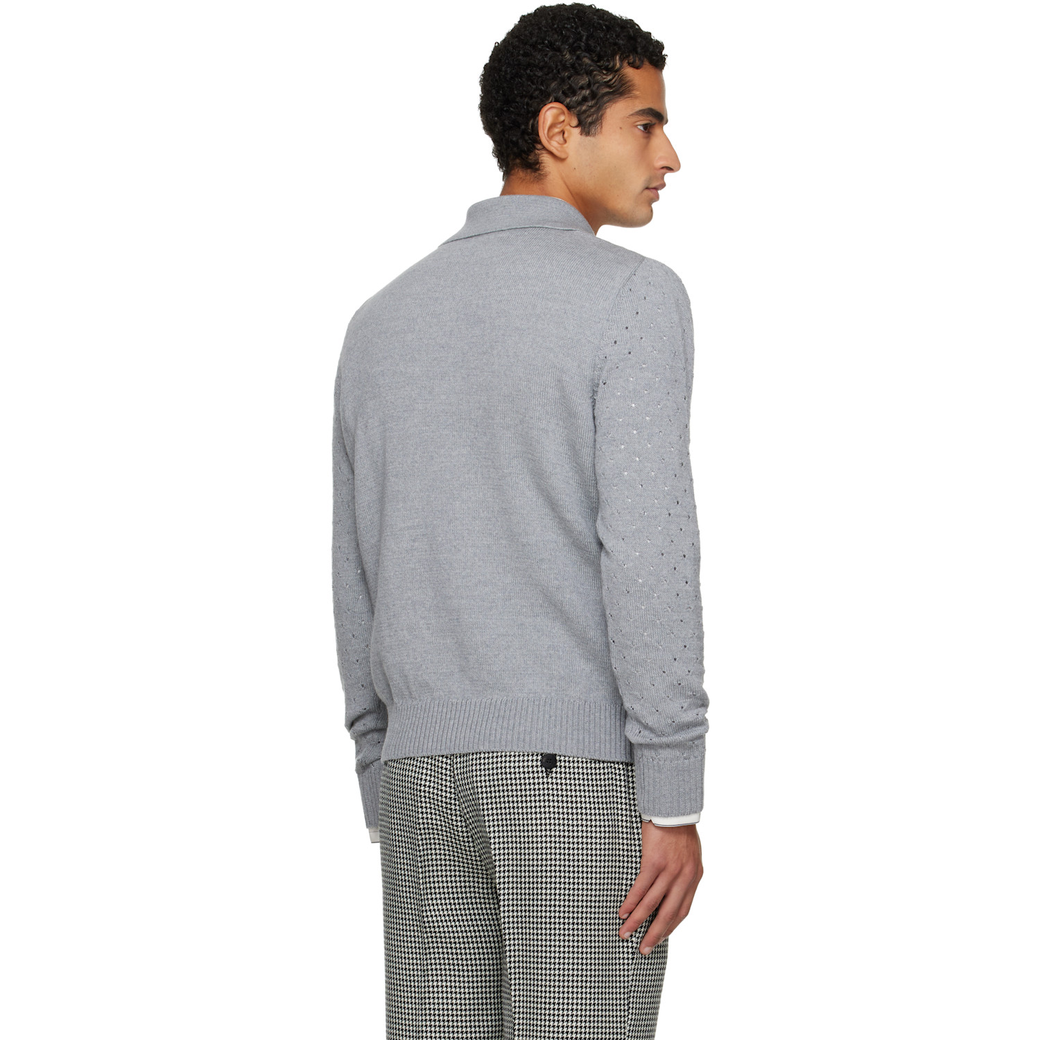  Ernest W. Baker Gray Polka-dot Polo 