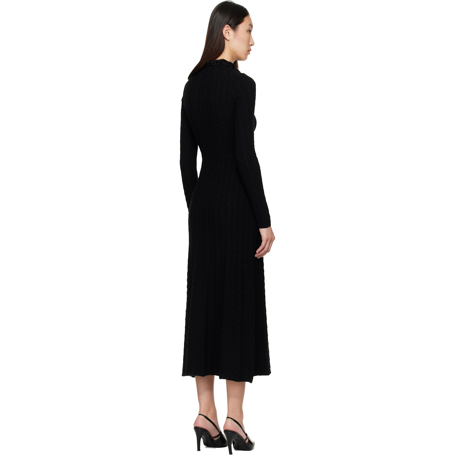  Rabanne Black Wool Maxi Dress 