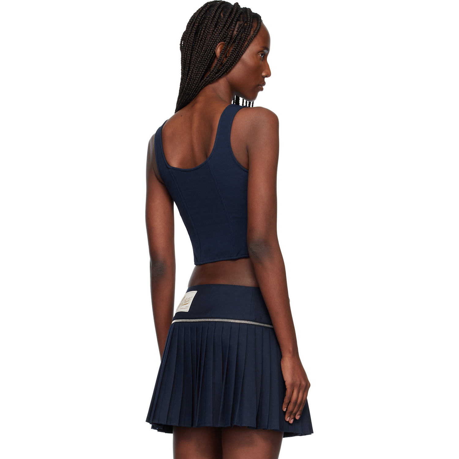 Off-white Navy Heavy Jer Corset Top 