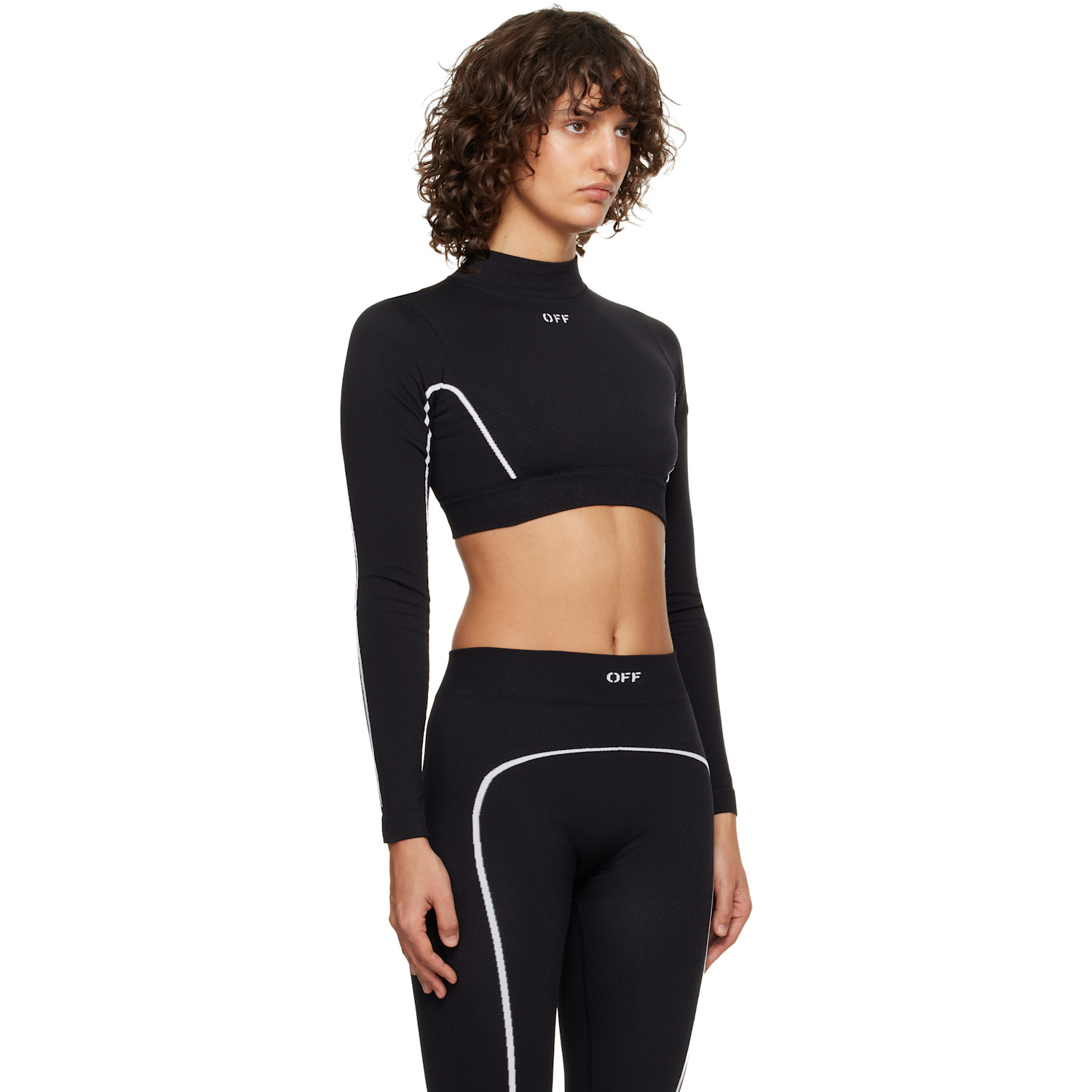  Off-white Black Off Stamp Seamless Crop Top 