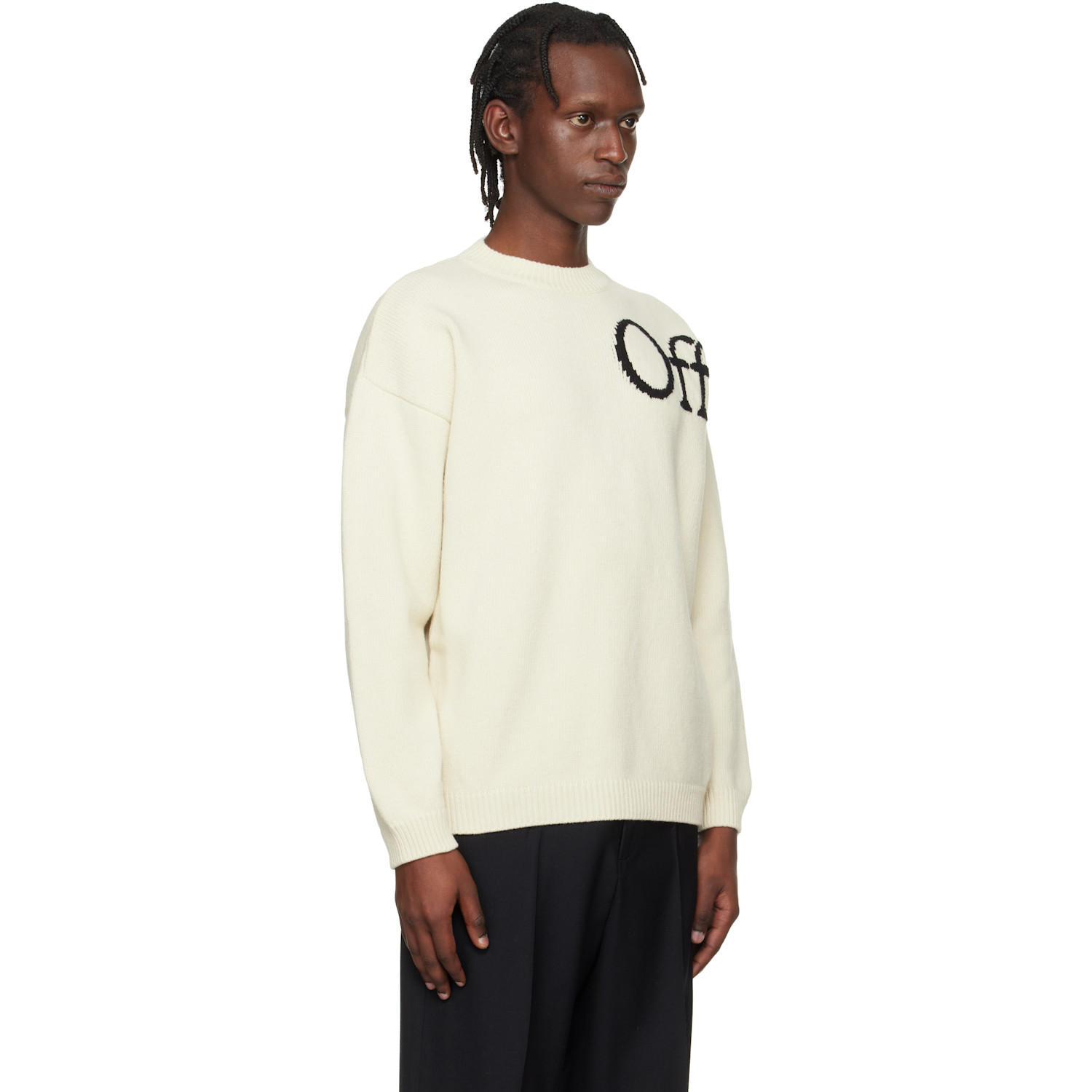  Off-white Off-white Bookish Knit Crewneck Sweater 