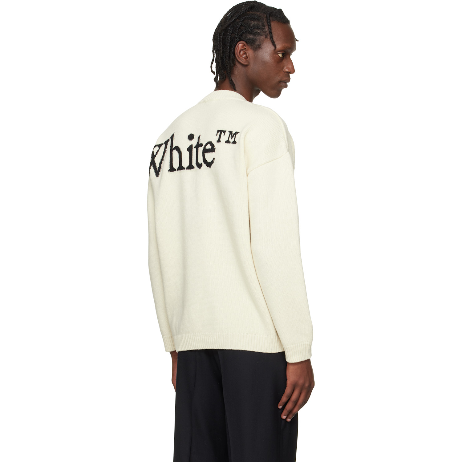  Off-white Off-white Bookish Knit Crewneck Sweater 