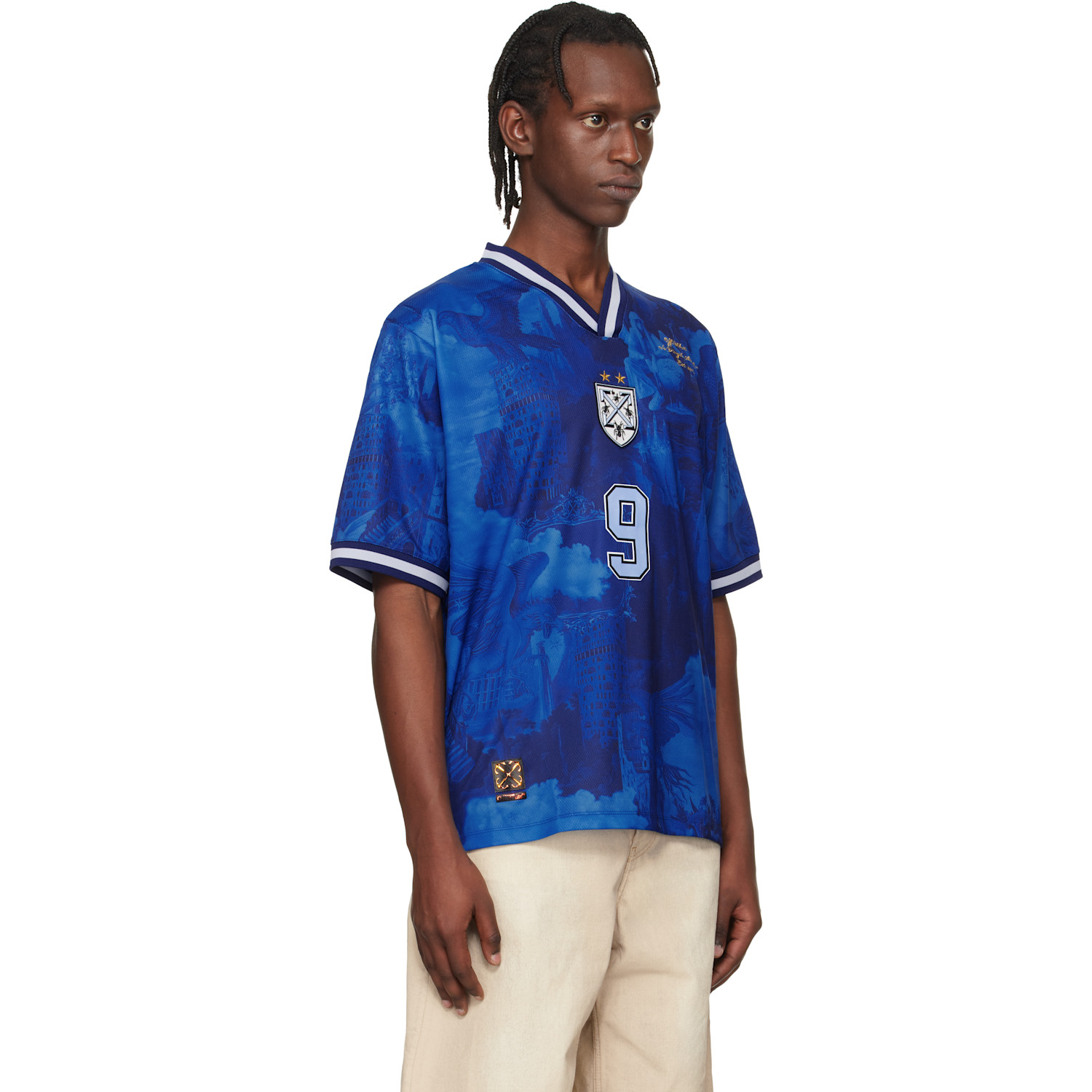  Off-white Blue World Paint Soccer Jersey 