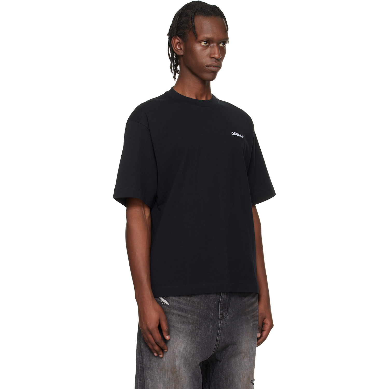  Off-white Black Landscape Arrow Skate Logo T-shirt 