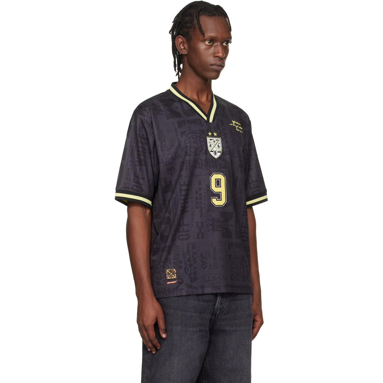  Off-white Black Multilogo Soccer Jersey 