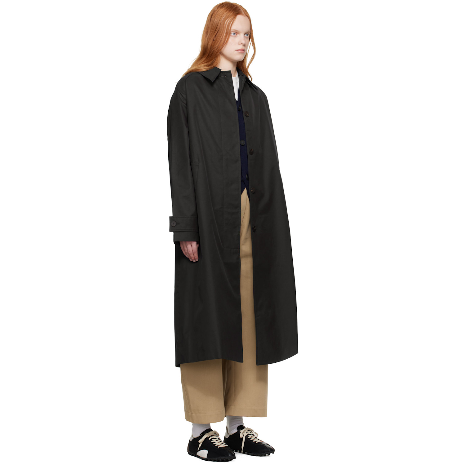 Studio Nicholson Navy Holin Technical Cotton Trench Coat 