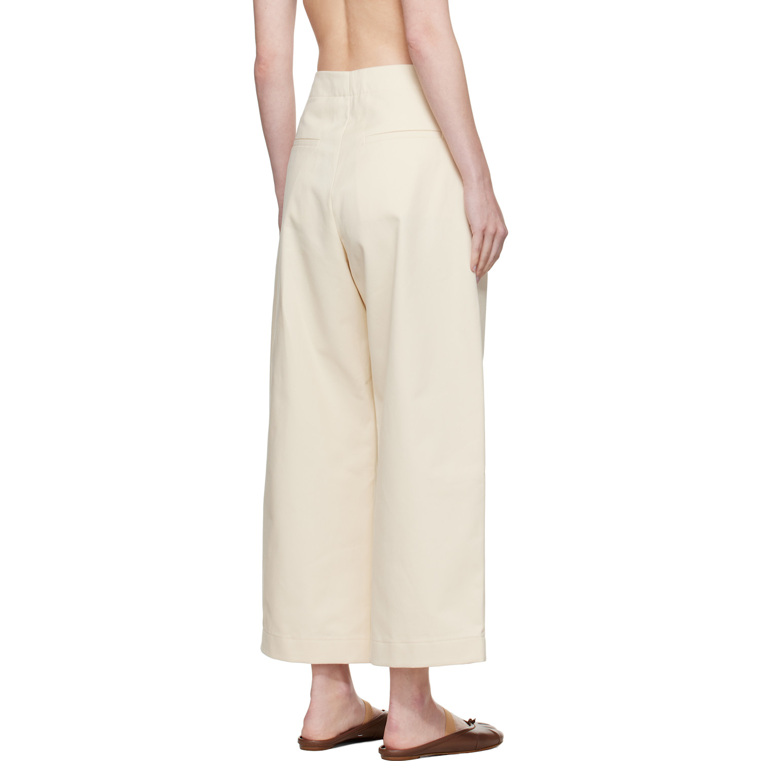  Studio Nicholson Off-white Dordoni Volume Trousers 