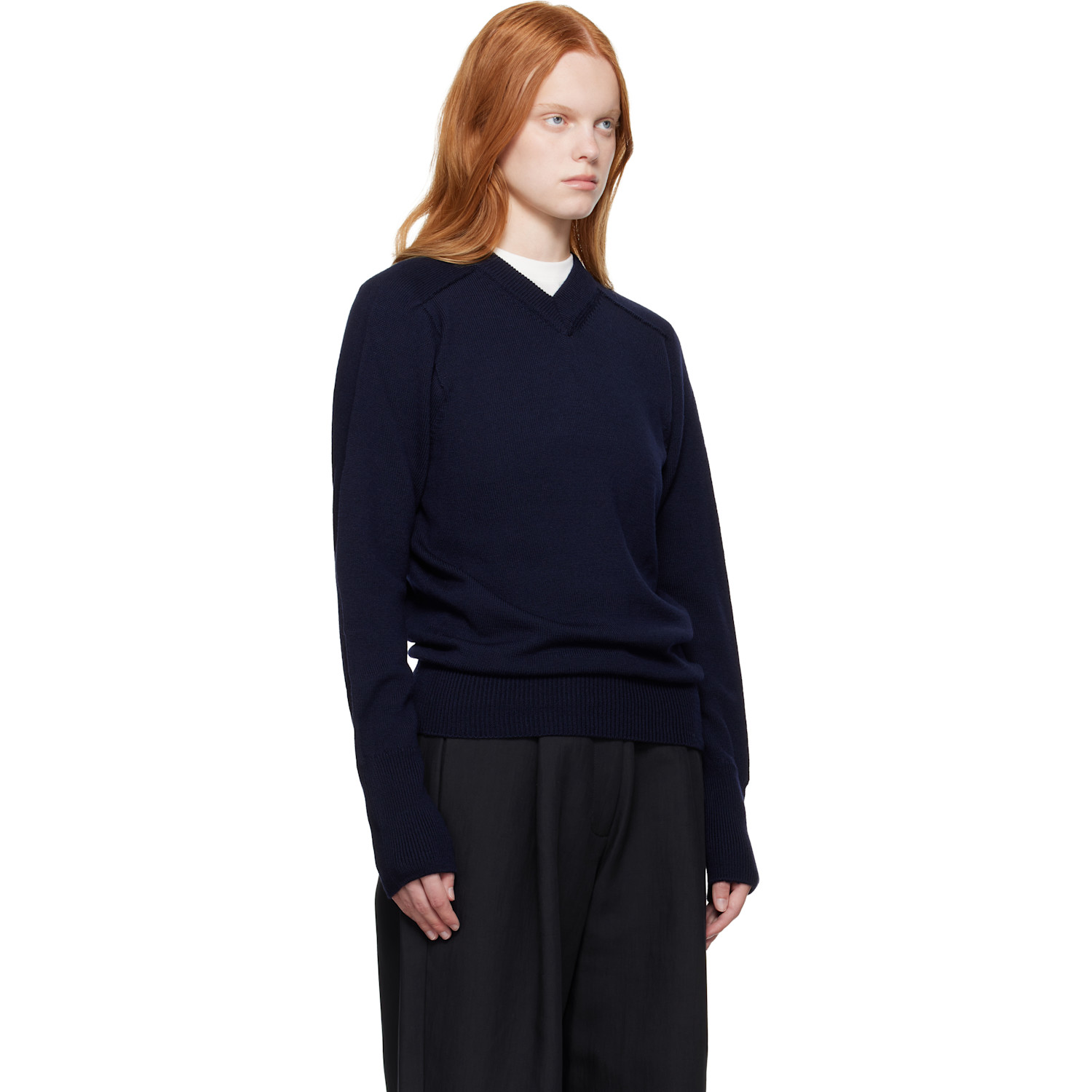  Studio Nicholson Navy Inverness Sweater 